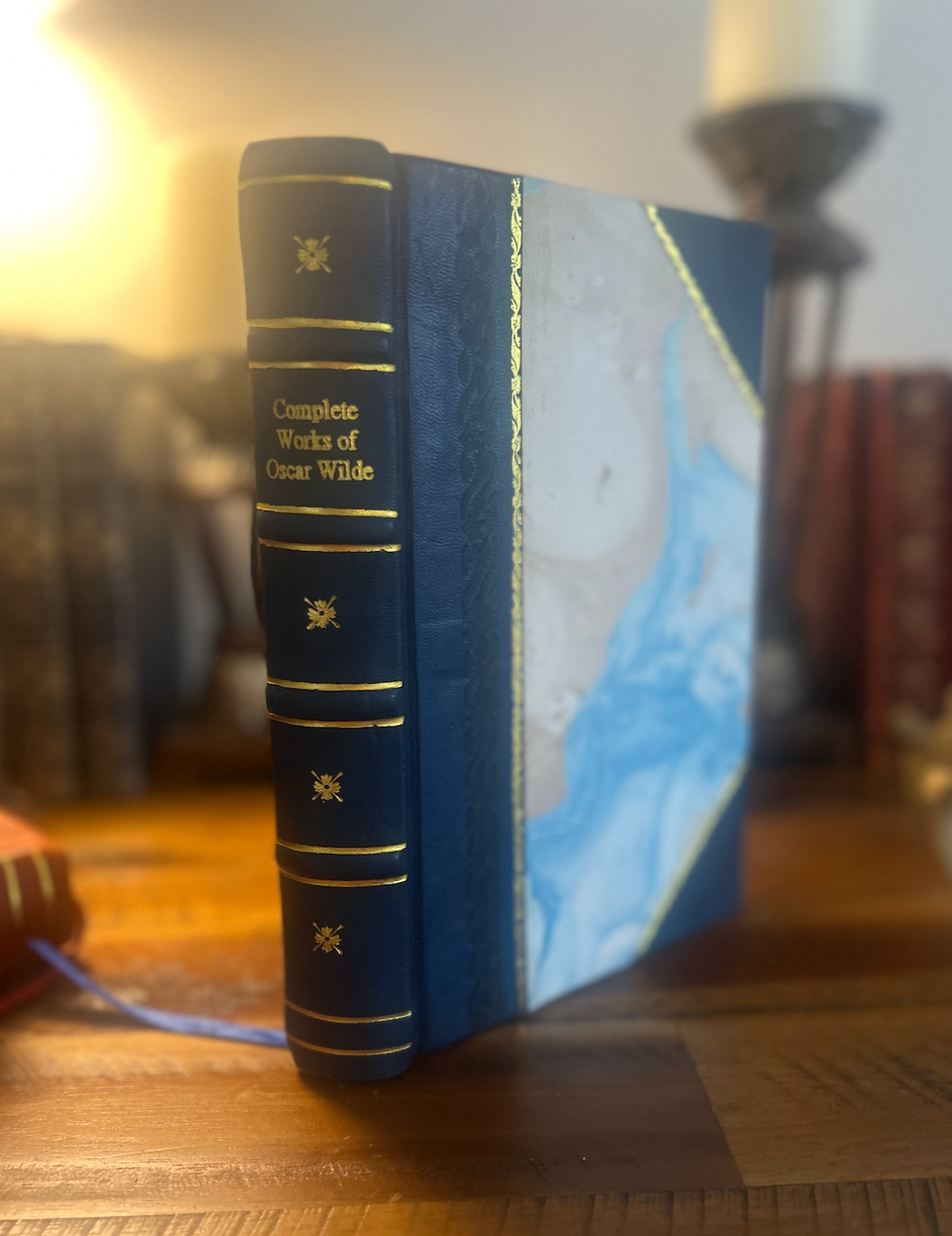 RARE Complete Works Of Oscar Wilde [1908 Ed.] | Half Leather Marbled Gilt