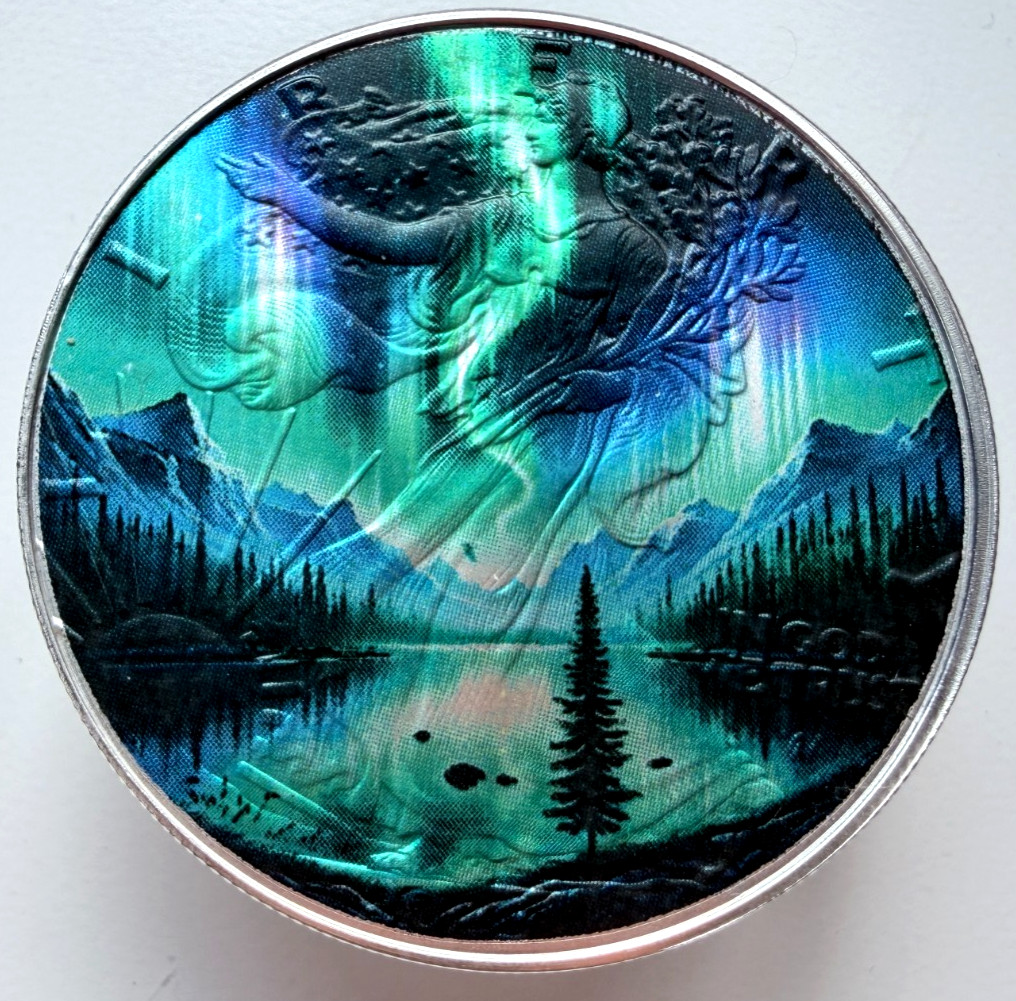 Northern Lights / Aurora - American Silver Eagle 1oz. 999 Silver Dollar Coin Northern Lights / Aurora - American Silver Eagle 1oz. 999 Silver Dollar Coin
