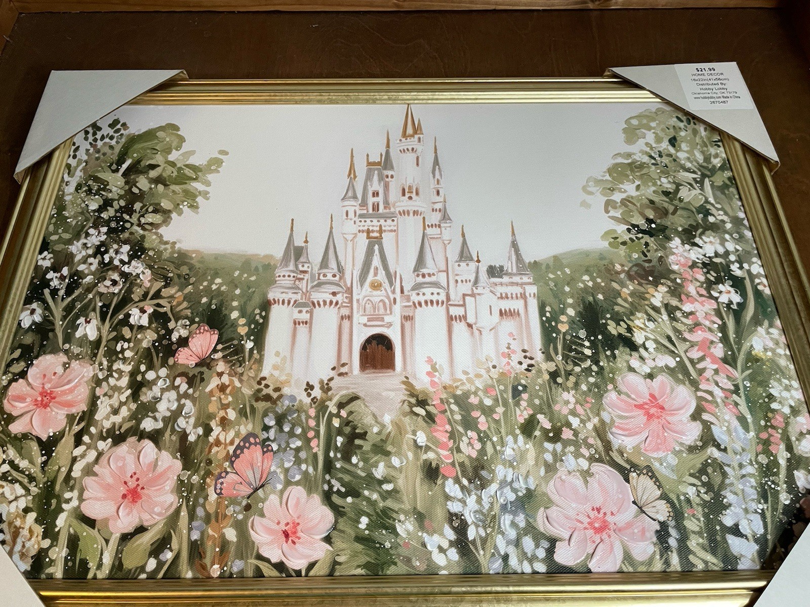 Viral Hobby Lobby Castle With Flowers Canvas Wall Decor 16x22