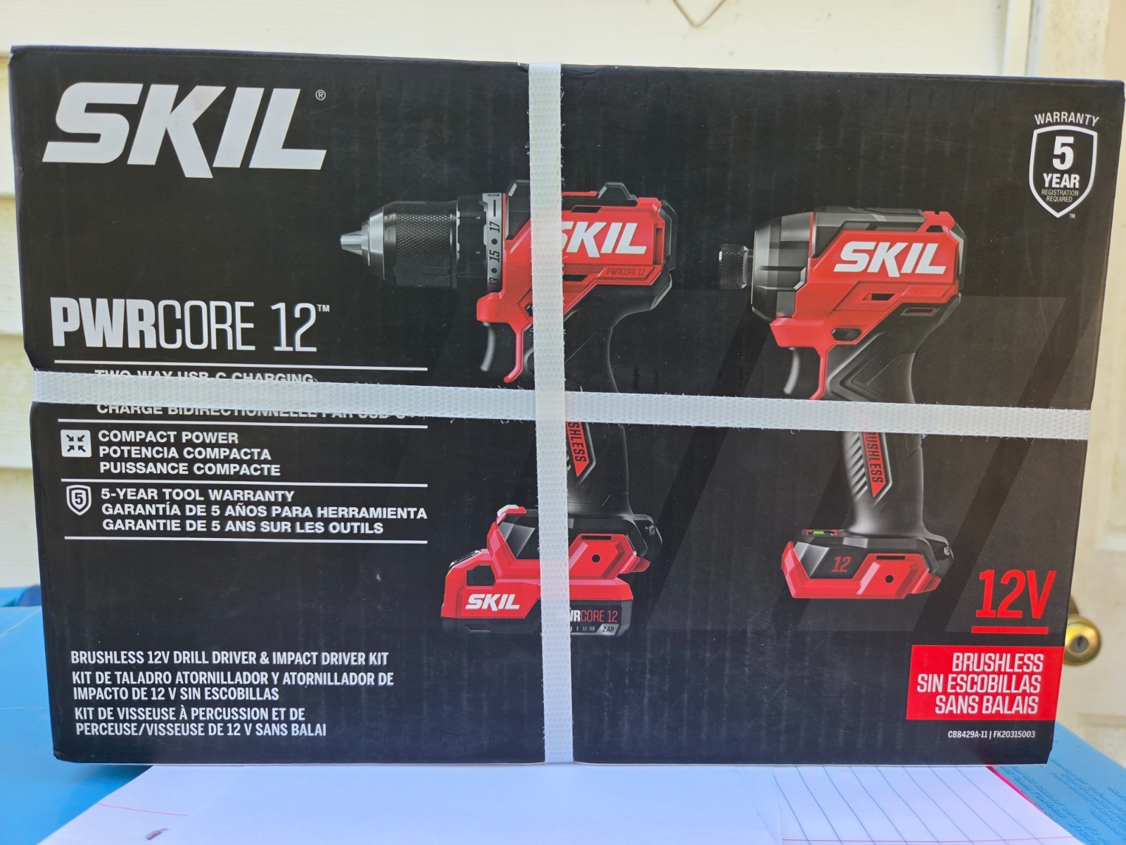 NEW NIB Skil PWRCORE Brushless 12V Drill Driver & Impact Driver Kit CB8429A-11