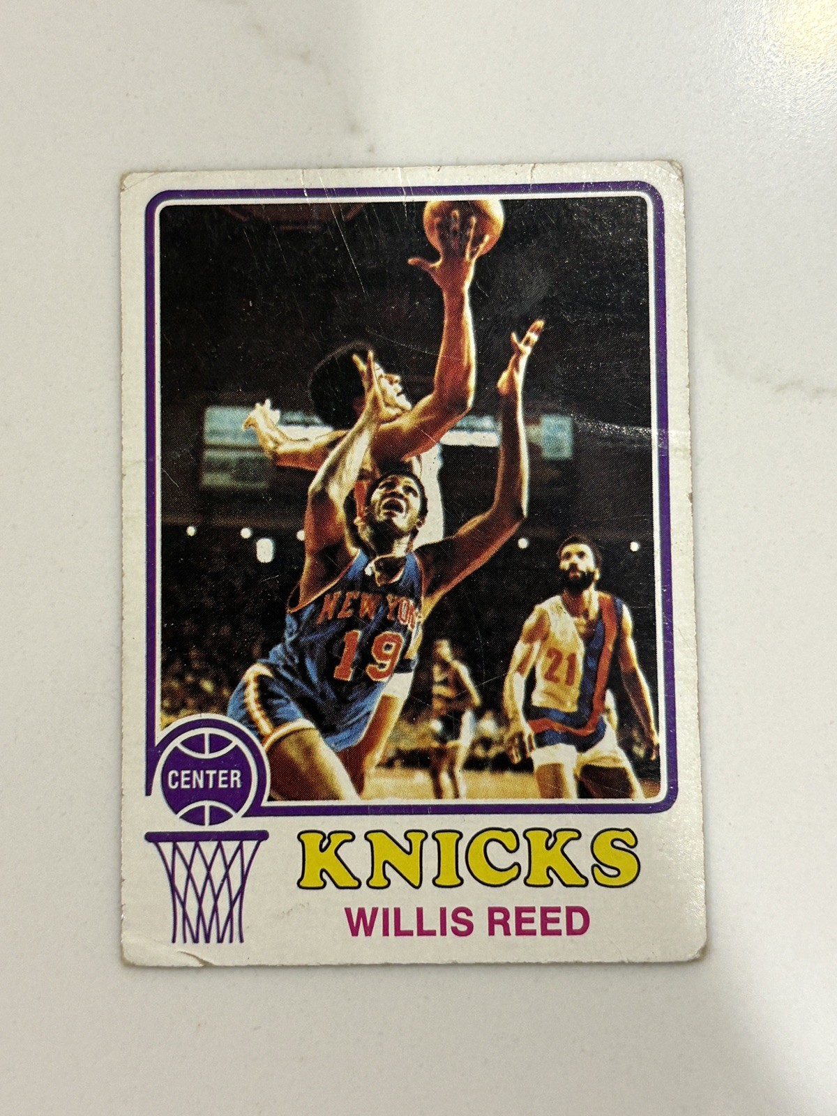 1973-74 Topps Basketball Willis Reed VG-EX #105 New York Knicks 1973-74 Topps Basketball Willis Reed VG-EX #105 New York Knicks