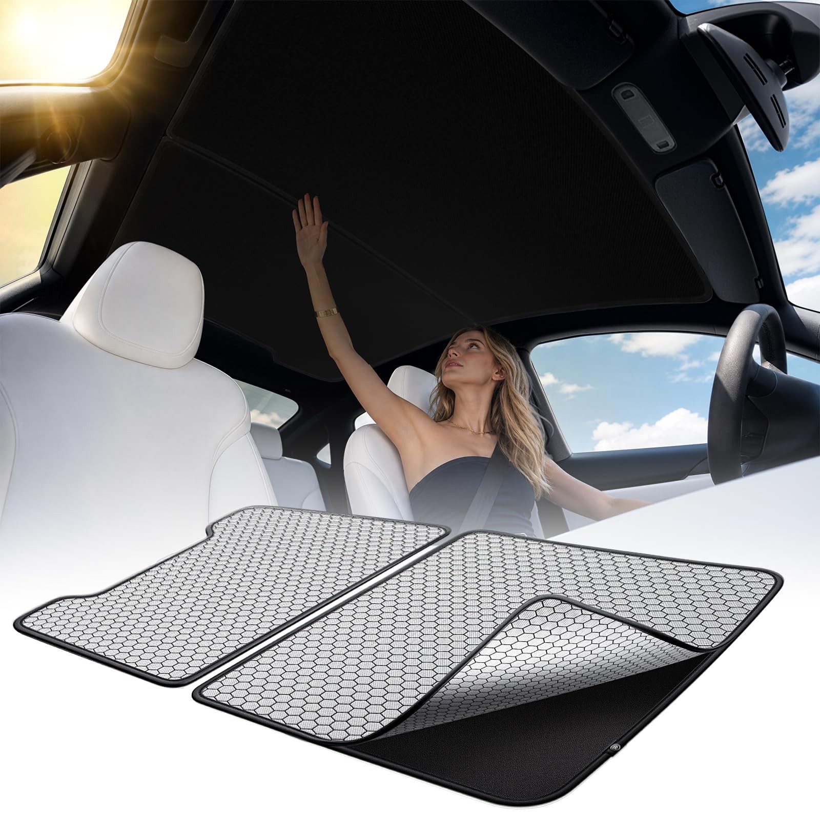Nmoiss Double-Layer Roof Sunshade for 2026 Tesla Model Y Premium Performance