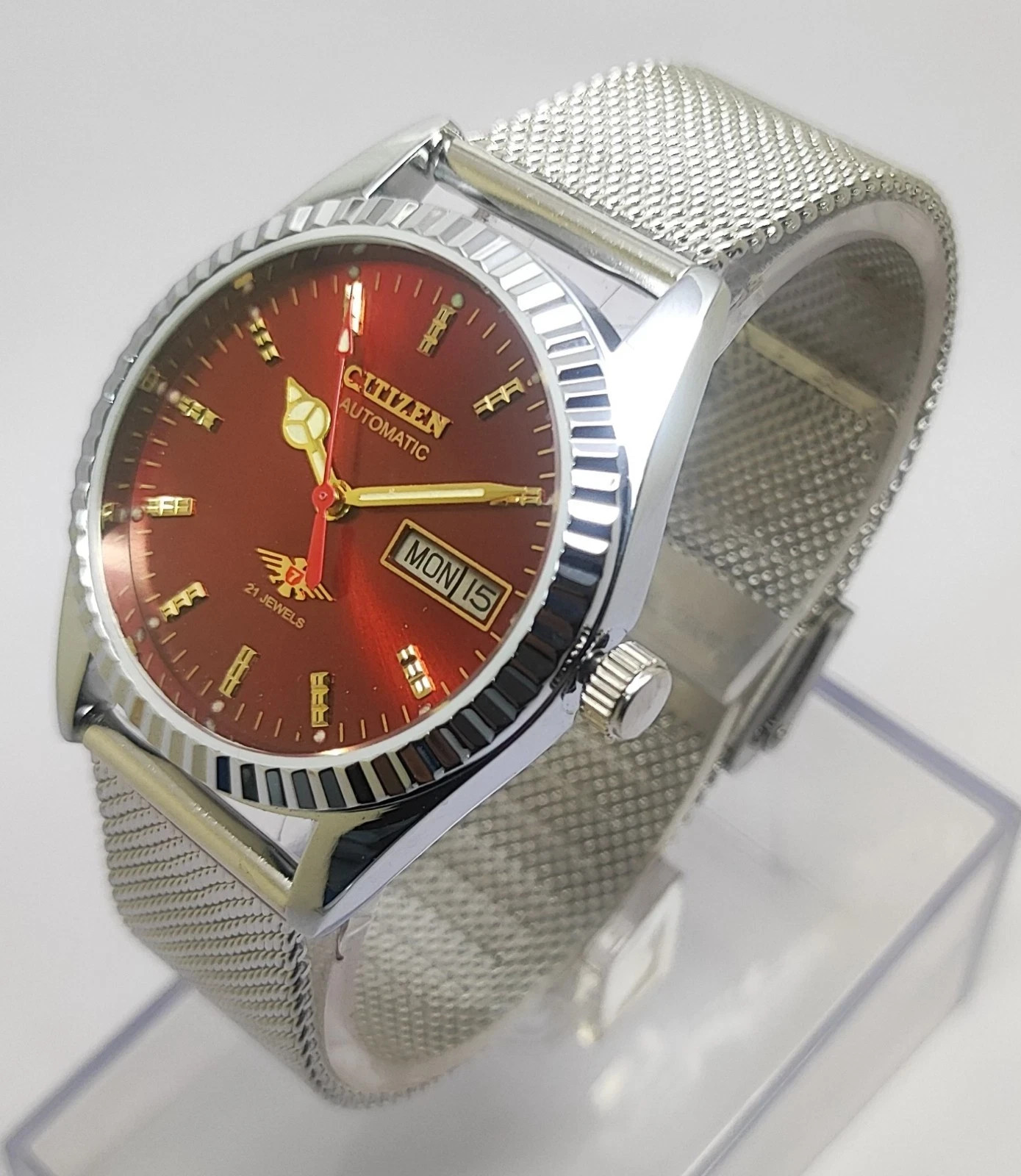Vintage Citizen Automatic Men's 21 Jewels Red dial Japan Made Wrist watch