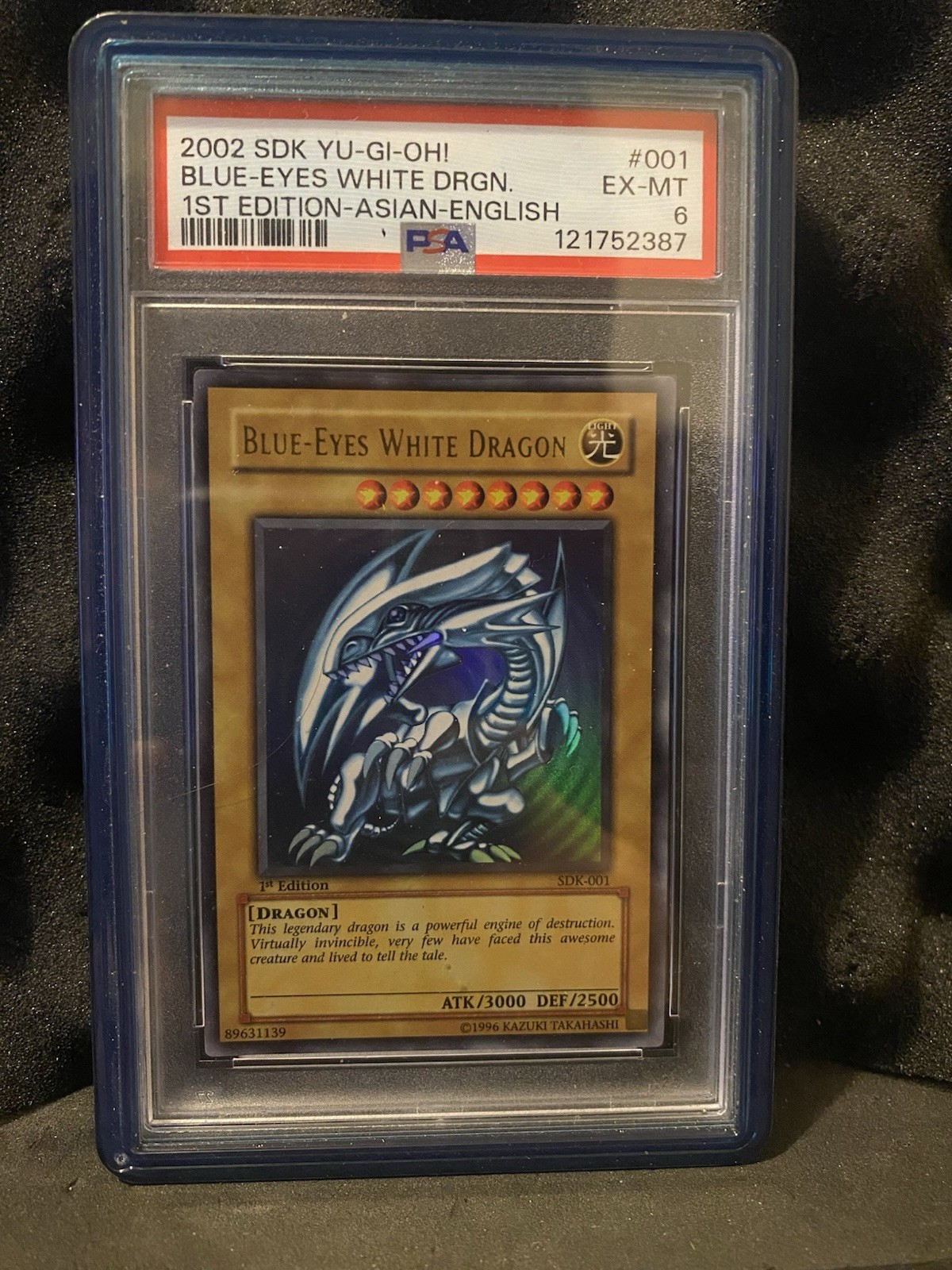 Konami 2002 Yu-Gi-Oh Blue-Eyes White Dragon SDK-001 PSA 6 Asian English 1st ed Konami 2002 Yu-Gi-Oh Blue-Eyes White Dragon SDK-001 PSA 6 Asian English 1st ed