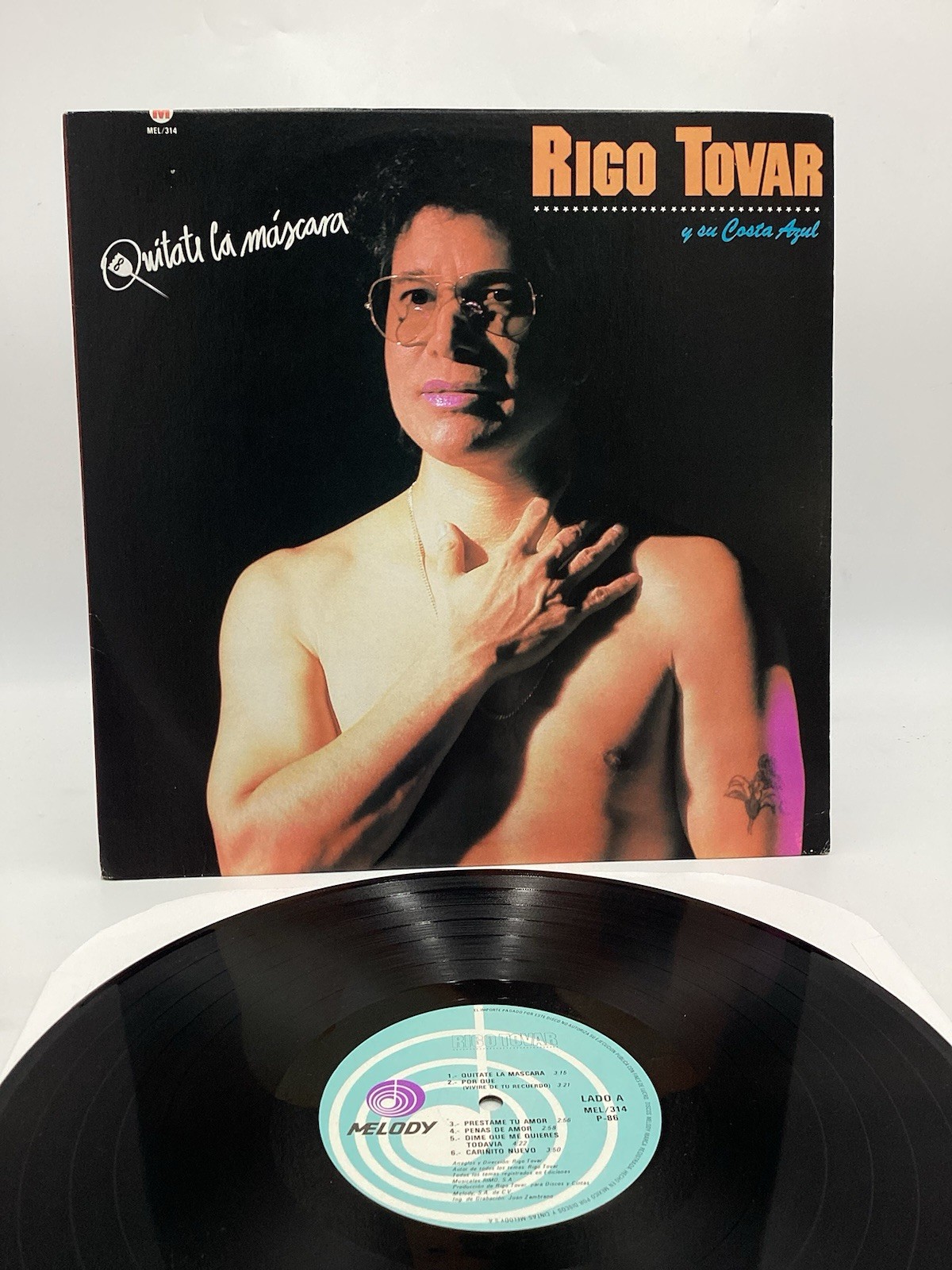 RIGO TOVAR y Su COSTA AZUL quitate La Mascara (MELODY MEXICO LP) PLAYGRADED VG++