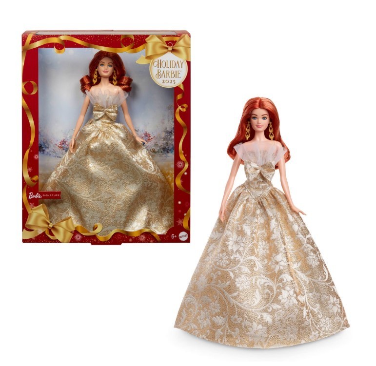 Barbie Signature 2025 Holiday Barbie Fashion Doll, Seasonal Collector, Red Hair Barbie Signature 2025 Holiday Barbie Fashion Doll, Seasonal Collector, Red Hair