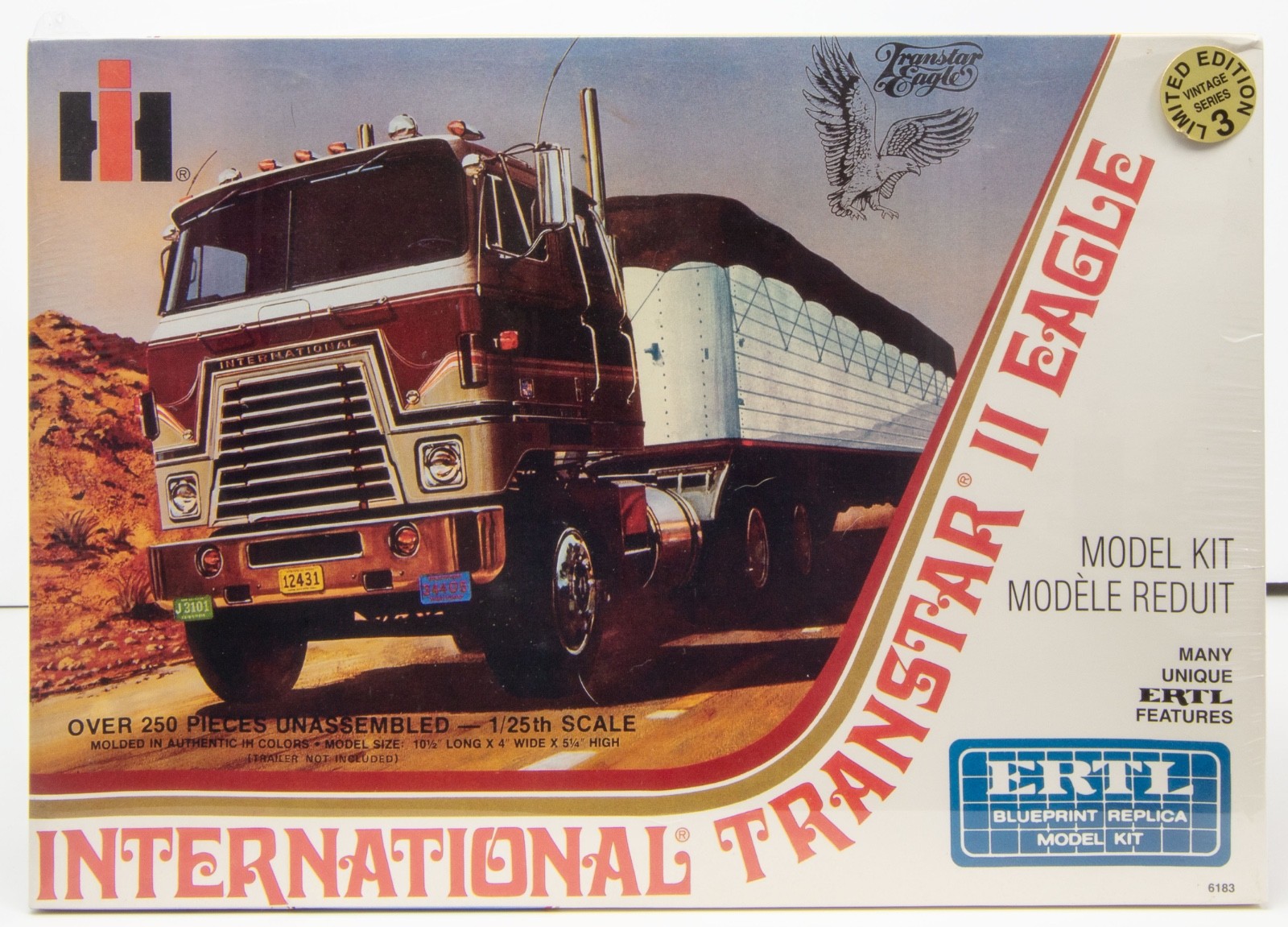 Original Sealed ERTL International Transtar II Eagle 1:25 Truck Model Kit 6183