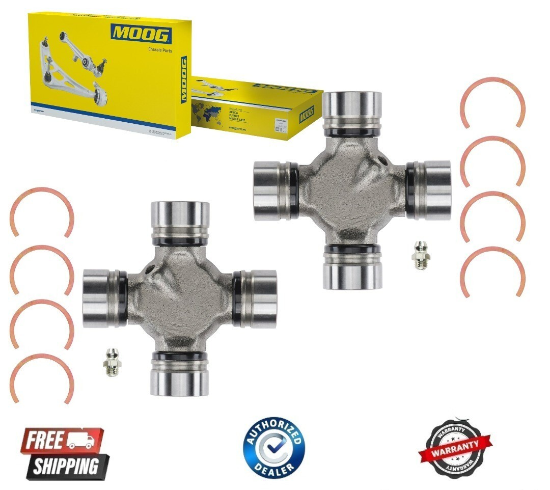 NEW MOOG Greaseable Premium Driveshaft Universal Joint 2PCS Set Front Rear NEW MOOG Greaseable Premium Driveshaft Universal Joint 2PCS Set Front Rear