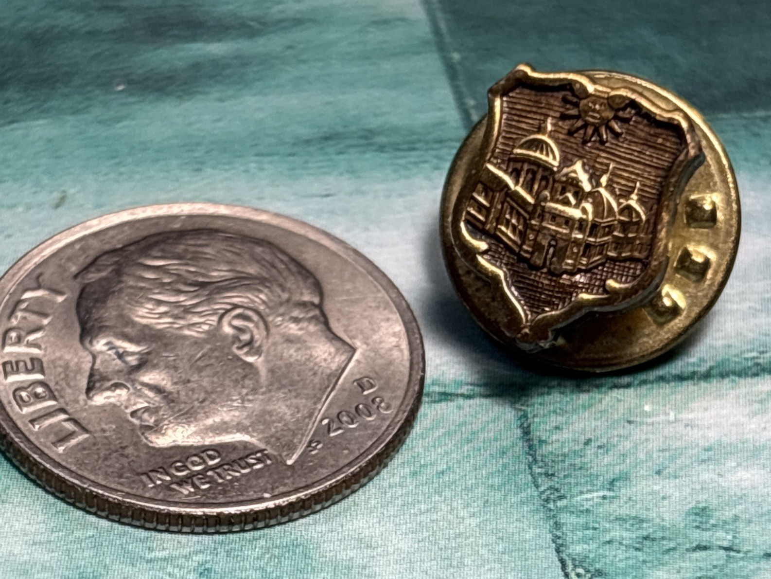 Vintage Israeli Lapel Pin Of Givatayim municipality, 1950s-60s  Pin Micro Rare