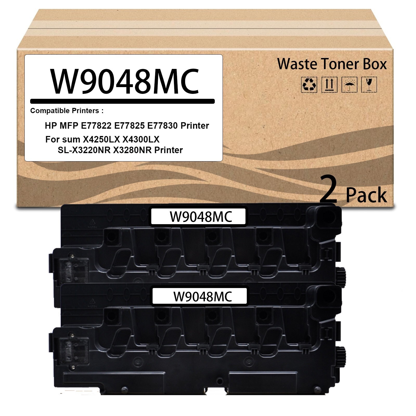 2 Pack W9048MC CLT-W804 CLT-W808 Compatible Waste Toner Box for E77822 E77825 2 Pack W9048MC CLT-W804 CLT-W808 Compatible Waste Toner Box for E77822 E77825