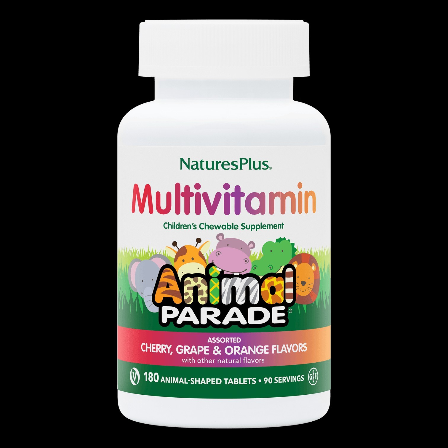 Naturesplus Animal Parade Gold Childrens Multi Assorted Cherry Orange 180 Chewab