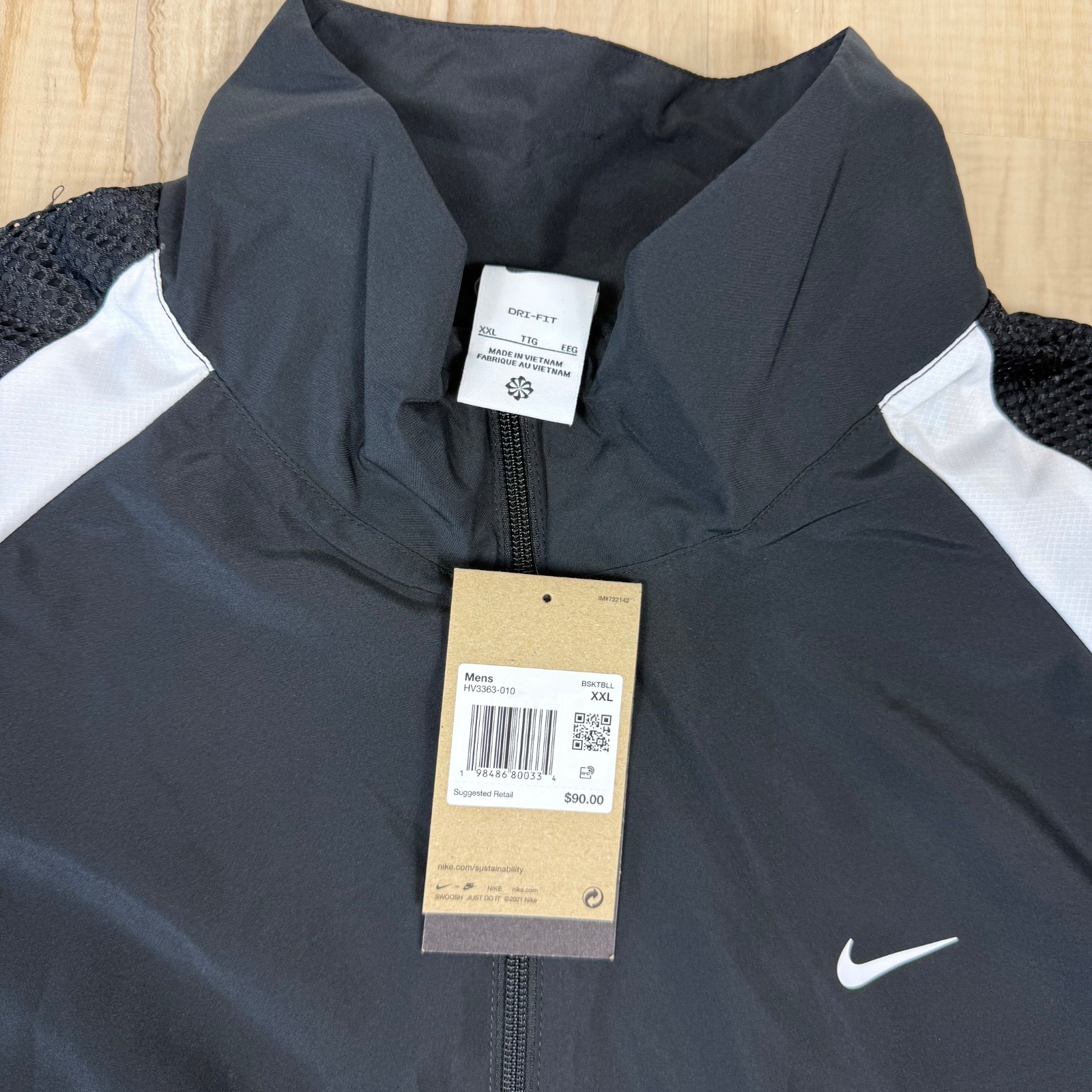 New Nike Icon Woven Black White Basketball Jacket Men All Sizes HV3363-010