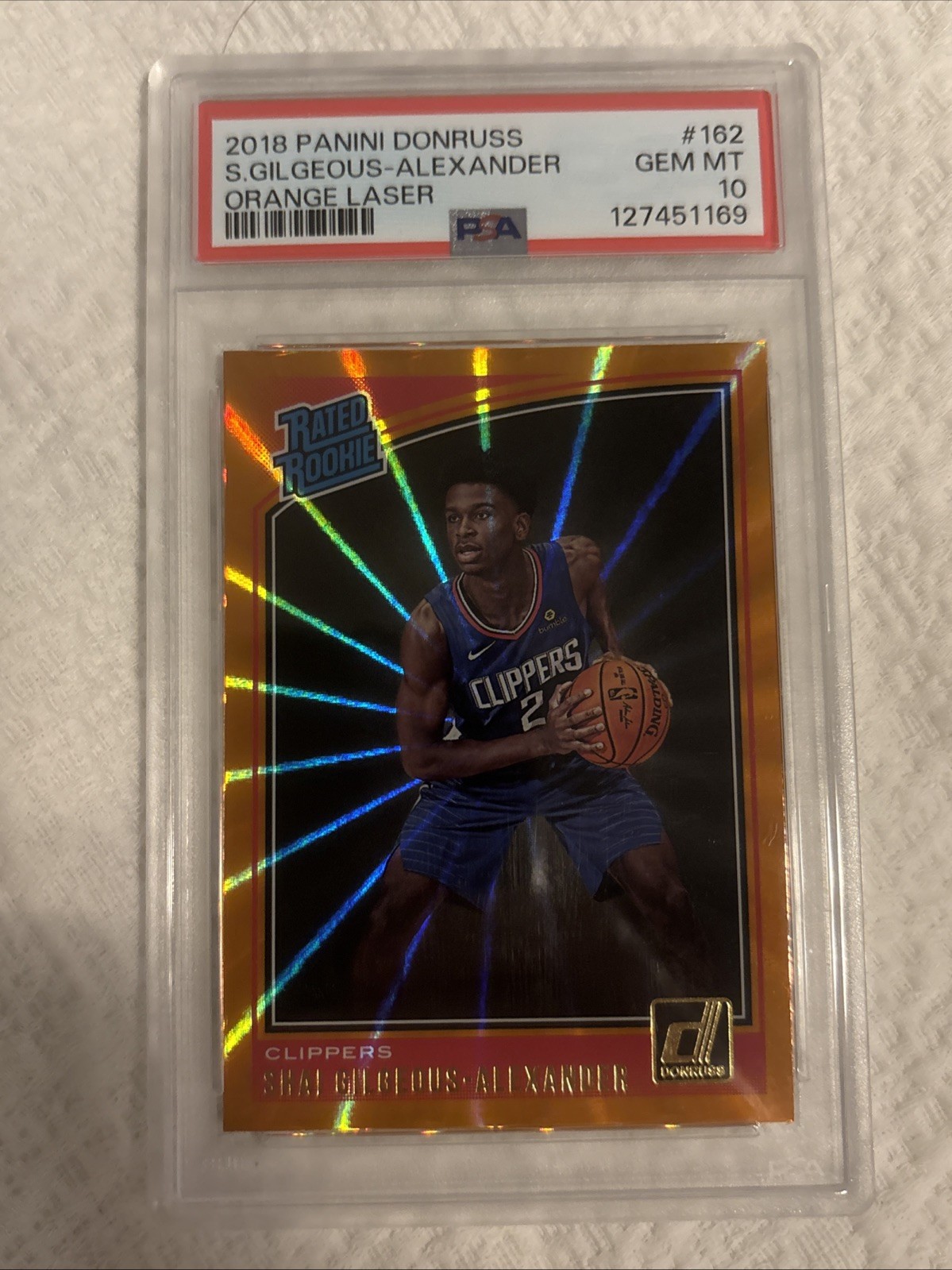 2018-19 Panini Donruss - Shai Gilgeous-Alexander #162 Holo Orange Laser RC