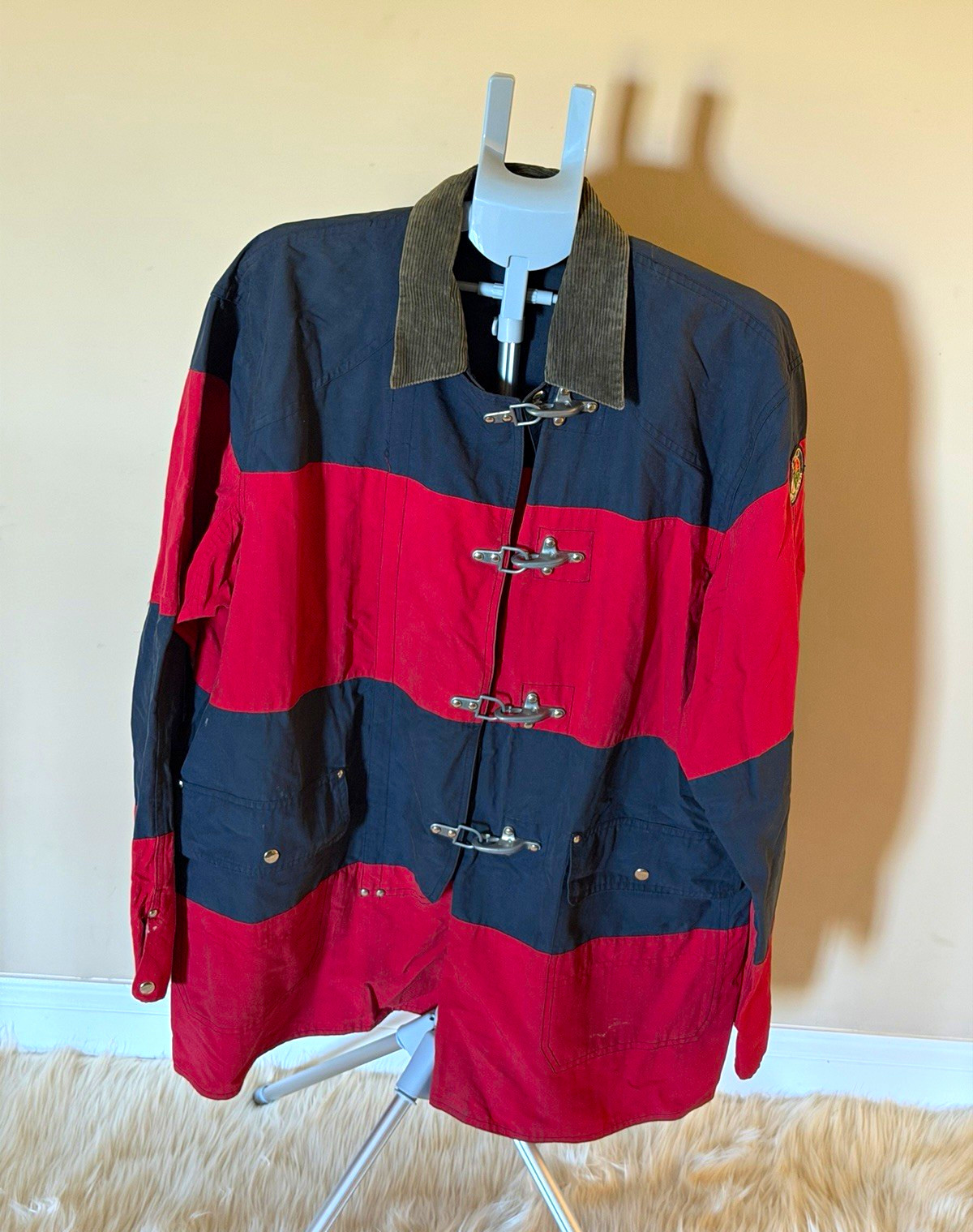 Polo Ralph Lauren Pampa Yacht Men’s L Red/Blue Striped Toggle Coat Corduroy