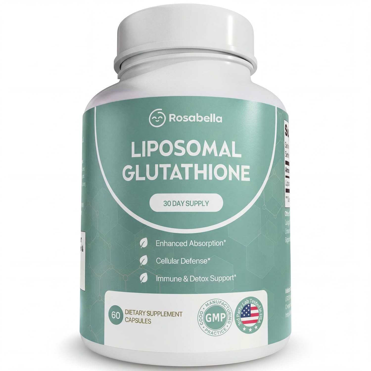 Rosabella Liposomal Glutathione 500mg – High Absorption Glutathione Supplement,