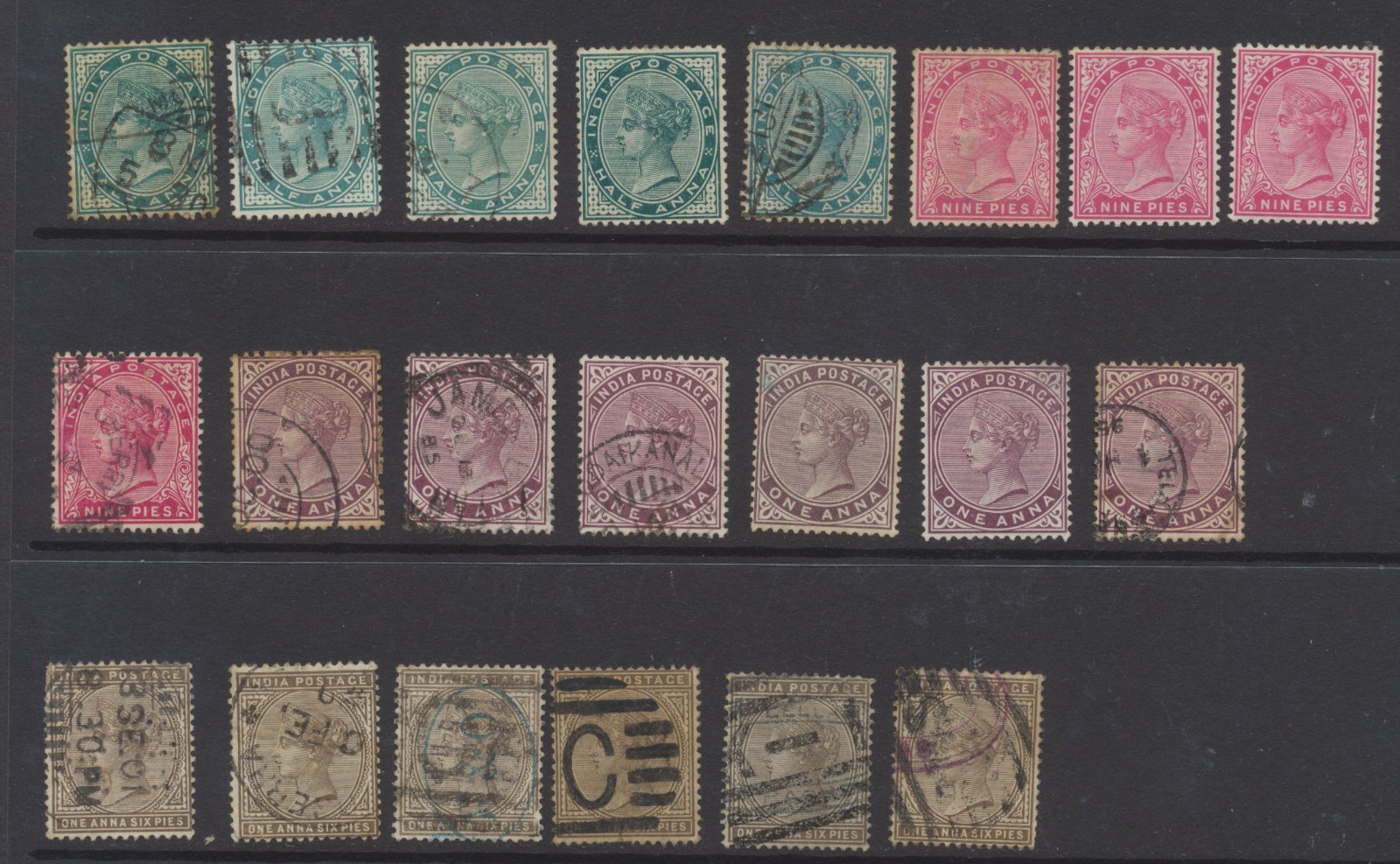 India Stamps 1882-1890 SG84/90 Mint Hinged + Used CV £69.35 India Stamps 1882-1890 SG84/90 Mint Hinged + Used CV £69.35