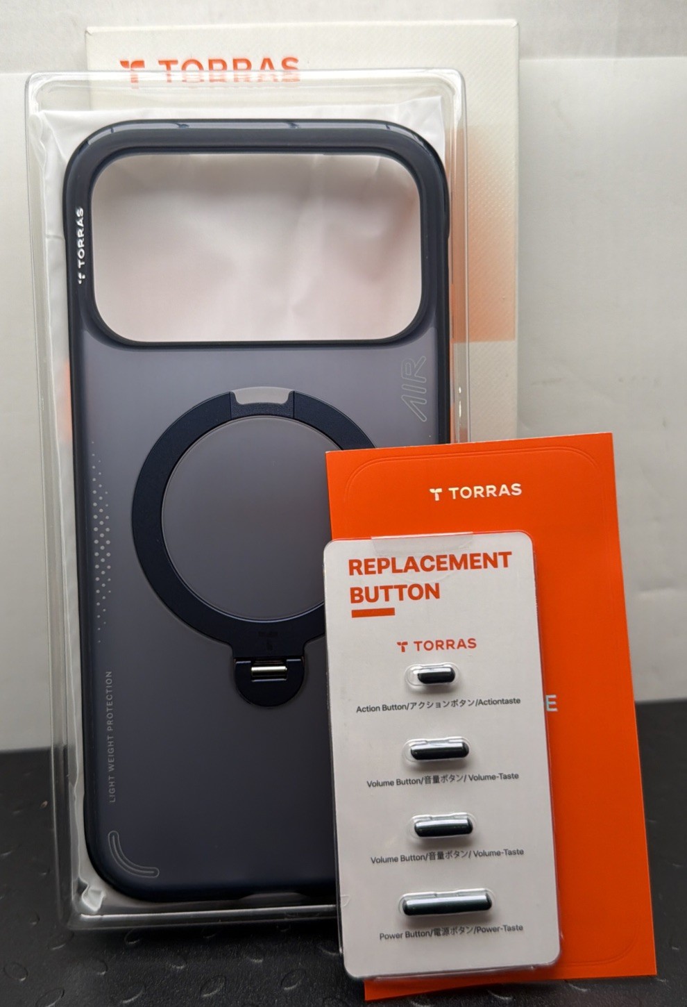 TORRAS Ostand Q3 Air iPhone 17 Pro Max Case 6.9” Magnetic Stand Midnight Blue:D2