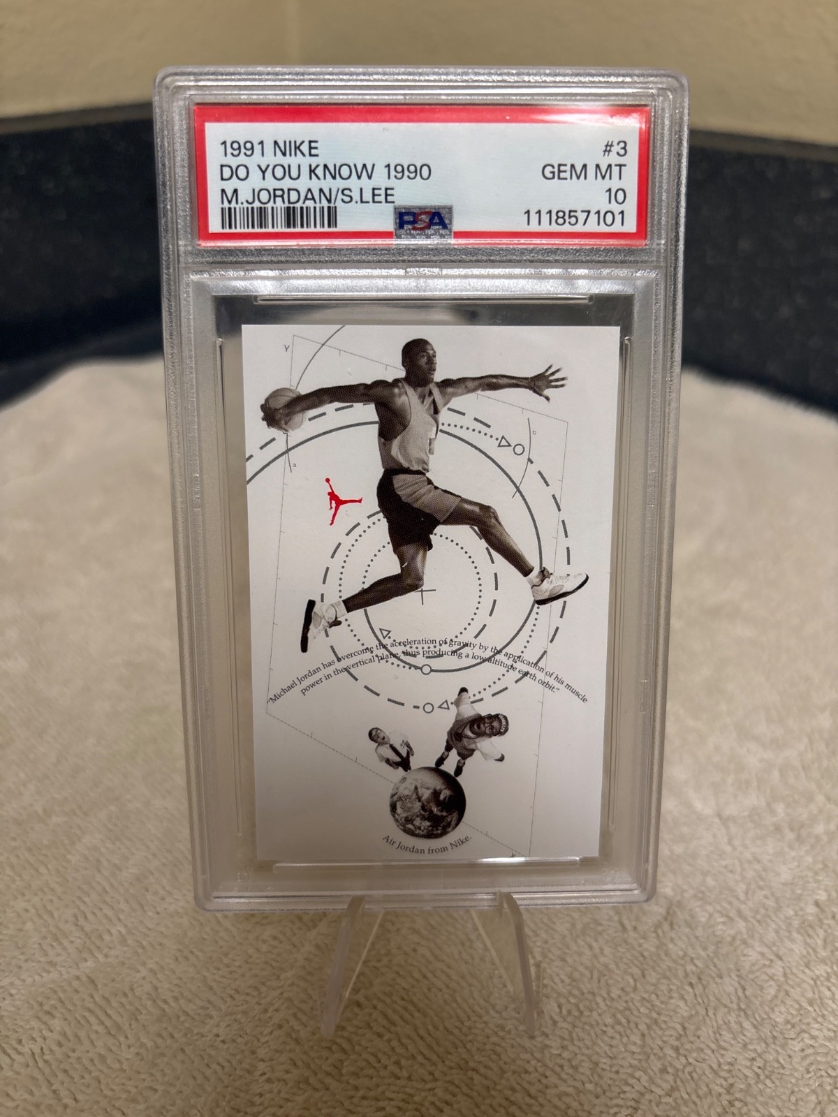 1991 Nike Trading Cards Do You Know 1990 Michael Jordan/ Spike Lee PSA 10 1991 Nike Trading Cards Do You Know 1990 Michael Jordan/ Spike Lee PSA 10