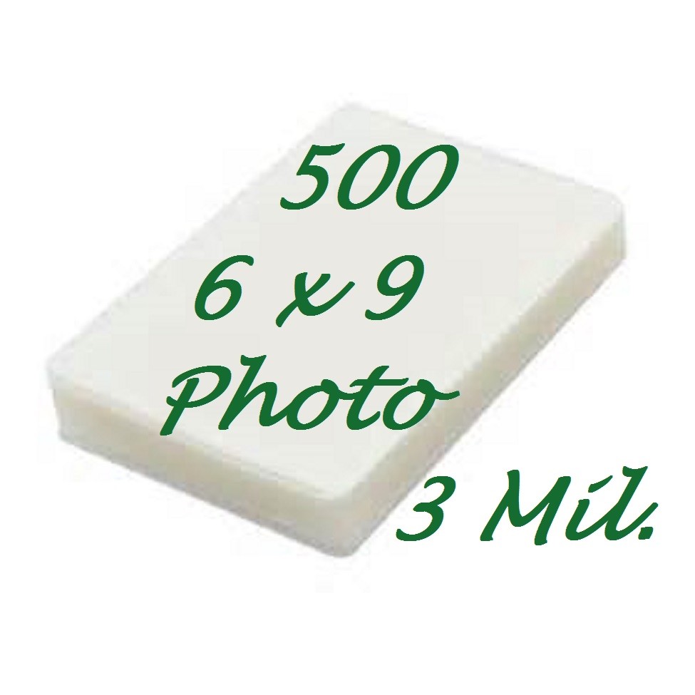 6 x 9 Half Letter Laminating Pouches Sleeves 500 3 Mil Portrait Gloss X-Clear