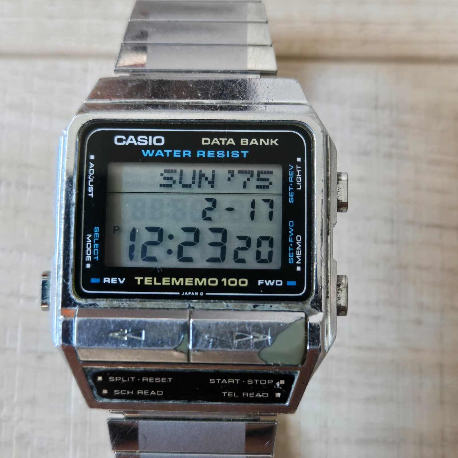 Casio Data Bank Telememo 100 DBX-110 Men\'s Vintage Watch Japan Fresh battery Casio Data Bank Telememo 100 DBX-110 Men\'s Vintage Watch Japan Fresh battery