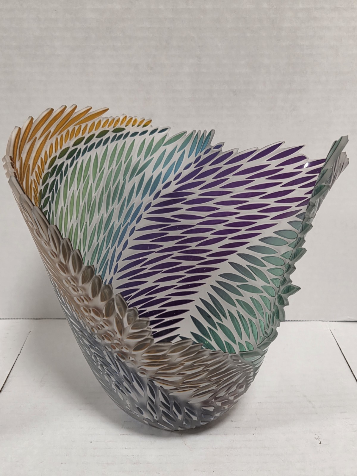 Engebretson Nielsen Studio Art Glass Bowl Hand Blown Hand Signed 