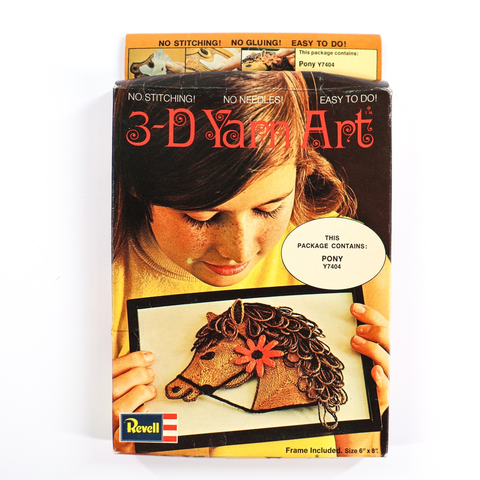 Vtg Revell 3-D Yarn Art Kit 1970s Pony Horse Y7404 Mid Century Wall Decor 6x8 Vtg Revell 3-D Yarn Art Kit 1970s Pony Horse Y7404 Mid Century Wall Decor 6x8