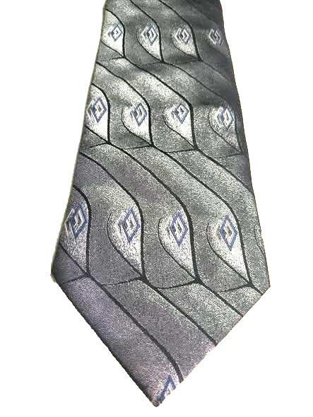 Croft & Barrow Tie Mens One Size Gray Geometric Jacquard Necktie Classic