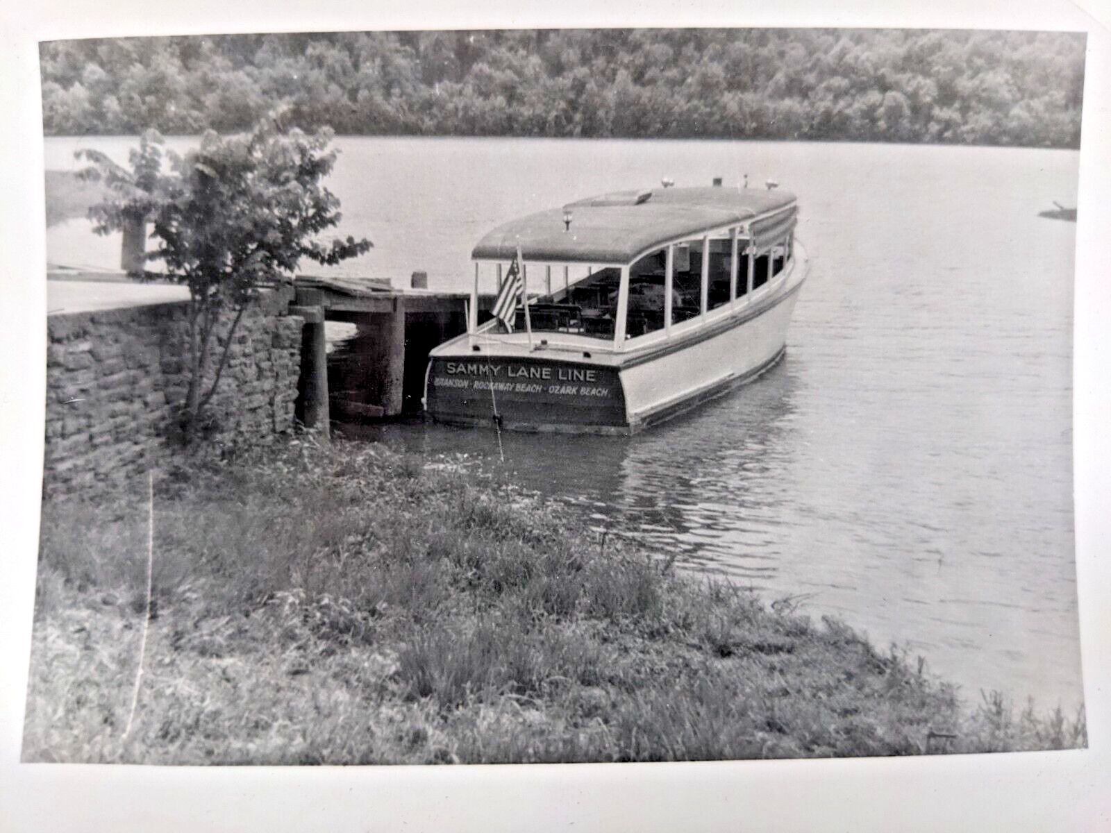 Sammy Lane Line Boat Branson Rockaway Beach Ozark Beach MO Vintage Found Photo