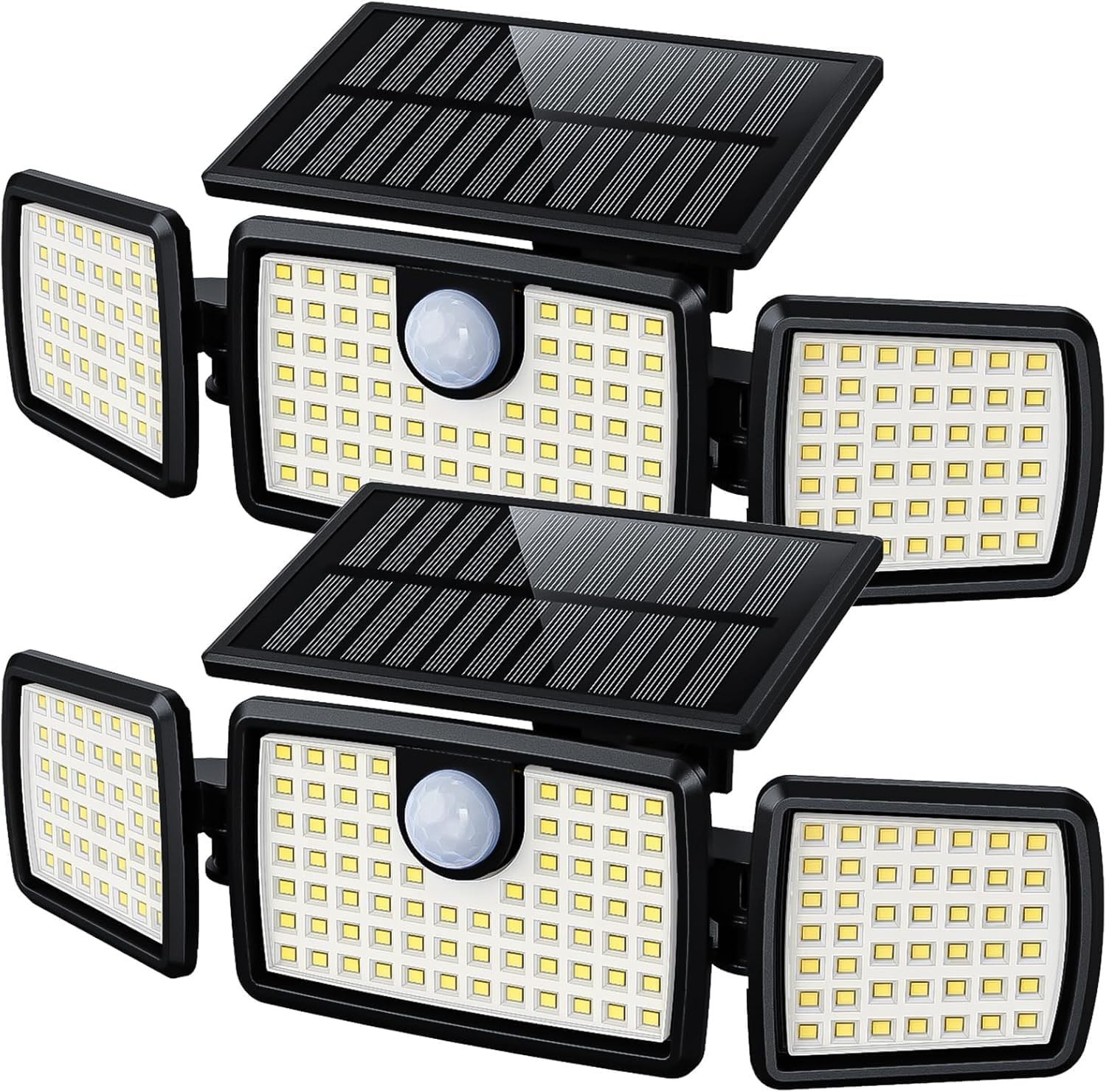 2Pack Solar Motion Flood Lights Outdoor Motion Sensor IP65 Waterproof 2500LM