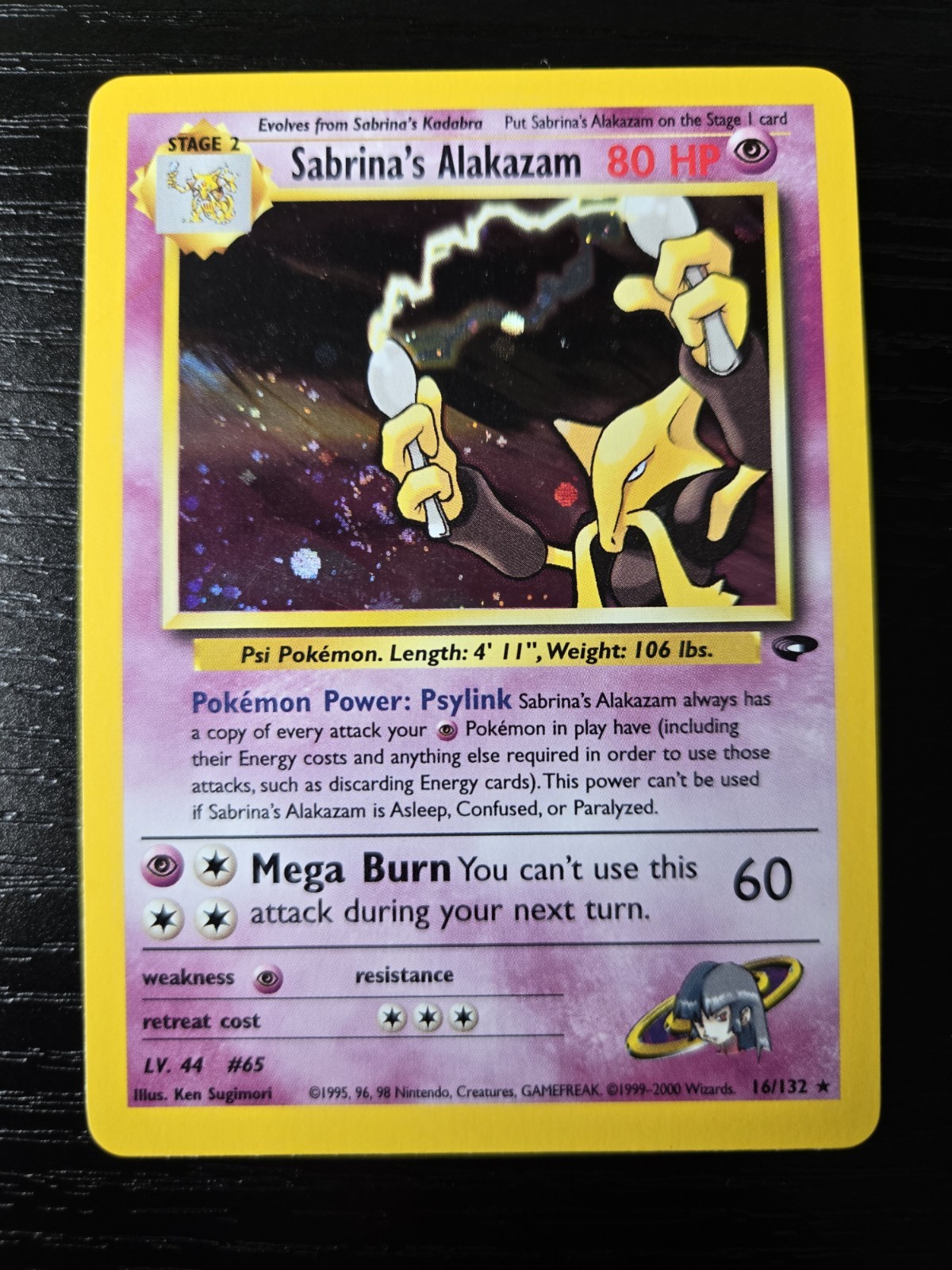 Sabrina\'s Alakazam 16/132 Holo Gym Challenge NM Sabrina\'s Alakazam 16/132 Holo Gym Challenge NM