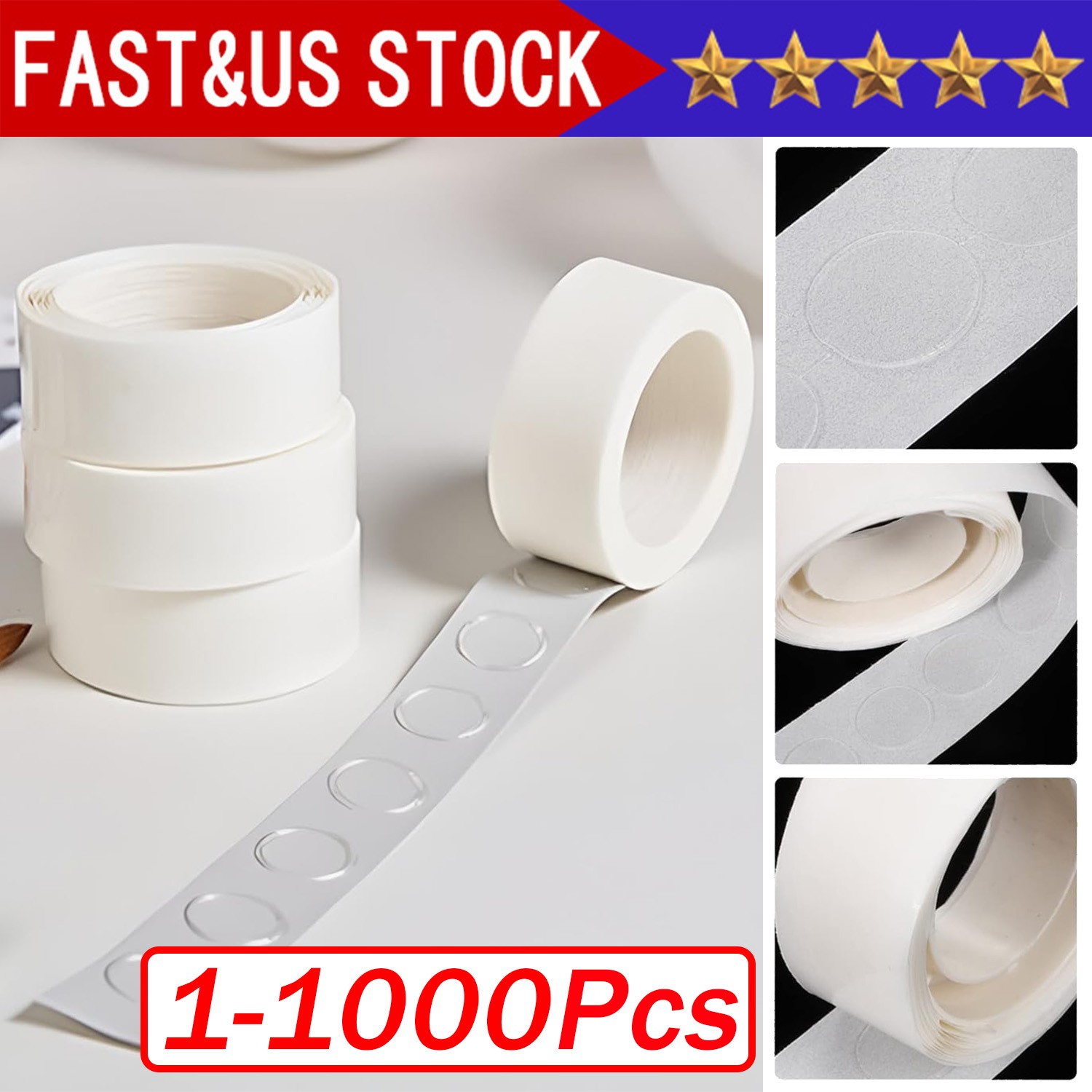 1-1000Pcs Point Dots Balloon Glue Removable Adhesive Point Tape 100Rolls Double 1-1000Pcs Point Dots Balloon Glue Removable Adhesive Point Tape 100Rolls Double