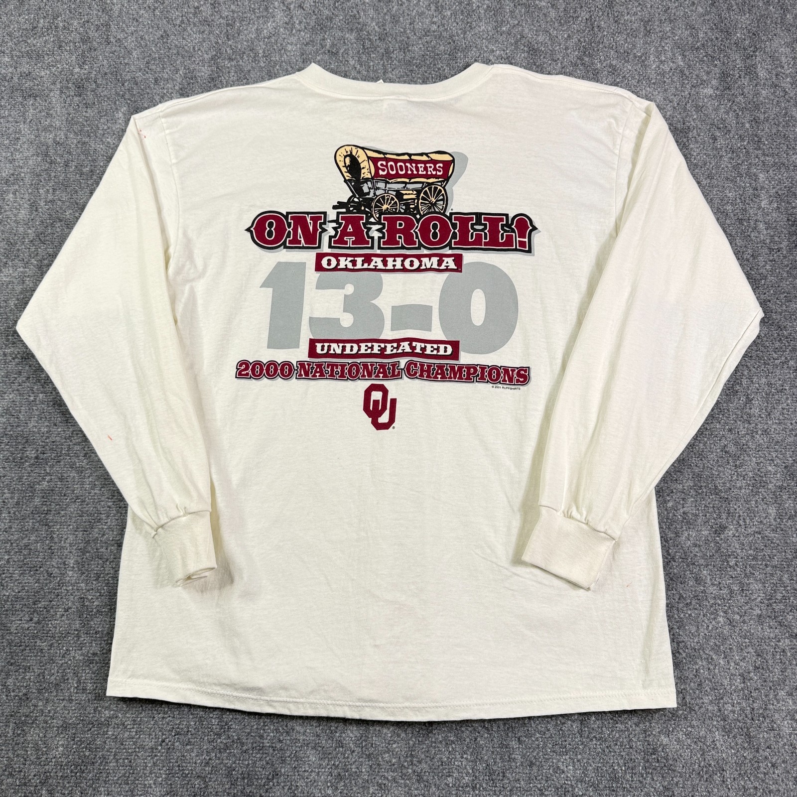 Vintage Ruppshirts Oklahoma Sooners T Shirt Mens XL 2000 Champions LS NWT READ