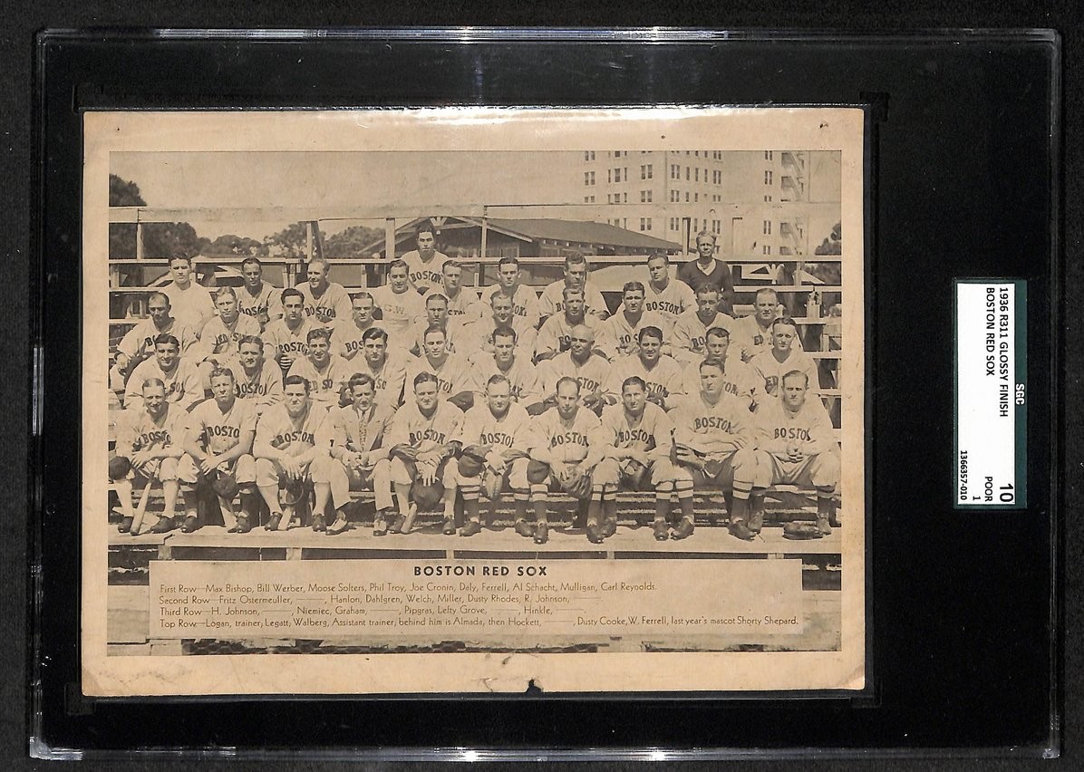 Vintage 1936 Boston Red Sox 8x6 B/W Team Photo SGC POOR 1 209210 Vintage 1936 Boston Red Sox 8x6 B/W Team Photo SGC POOR 1 209210