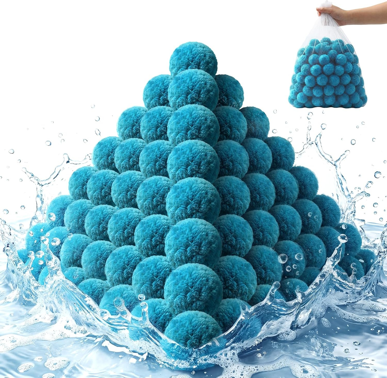 2026 Upgraded Pool Filter Balls 3.1Lbs with Mesh Bag, Reusable Pool Balls for Sw 2026 Upgraded Pool Filter Balls 3.1Lbs with Mesh Bag, Reusable Pool Balls for Sw