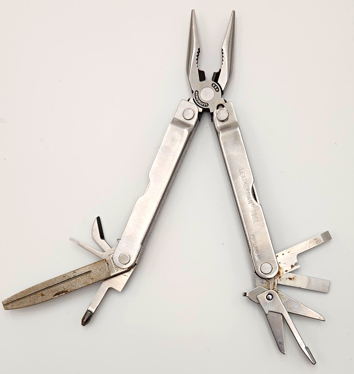 Vintage Leatherman PST Stainless Steel 9-in-1 Foldable Multi-Tool - Silver