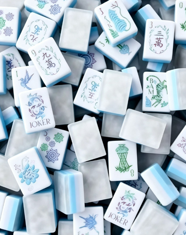 Brand New160 American Mahjong Tiles, Acrylic ice blue Fast ship#family gift