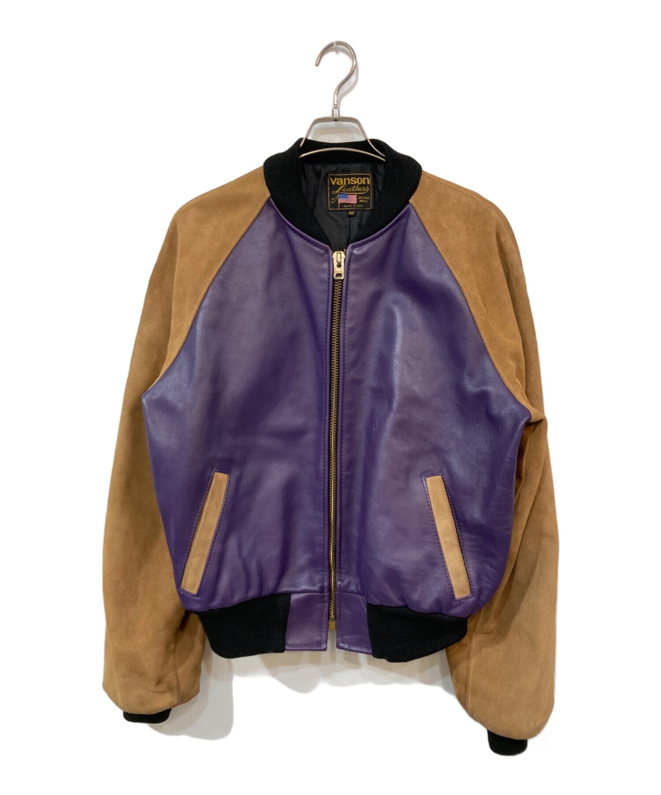 VANSON Leather team jacket 42 Purple
