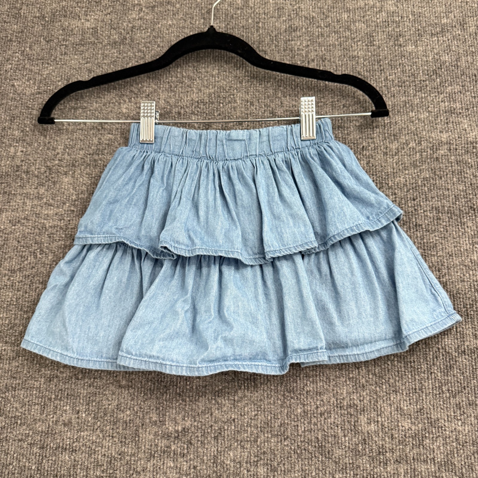 Garanimals Toddler Girls Chambray Tiered Skirt Size 4T Blue Elastic Waist Garanimals Toddler Girls Chambray Tiered Skirt Size 4T Blue Elastic Waist