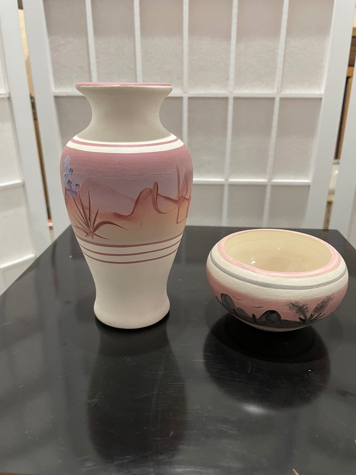 Small Vintage Hand-Painted Ceramic Pottery Set