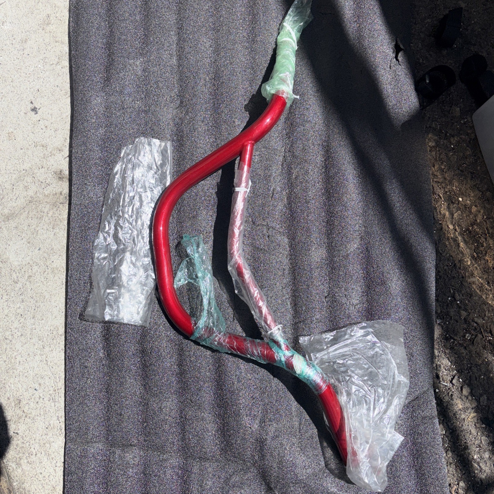 Redline OEM New V Handlebars Red Old School Bmx 1980’s Uncut Stamped & Sticker 