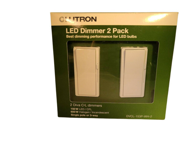 (2-Pk) Lutron Diva LED Single-Pole or 3-Way Dimmer Switch DVCL-153P-WH-2 (2-Pk) Lutron Diva LED Single-Pole or 3-Way Dimmer Switch DVCL-153P-WH-2