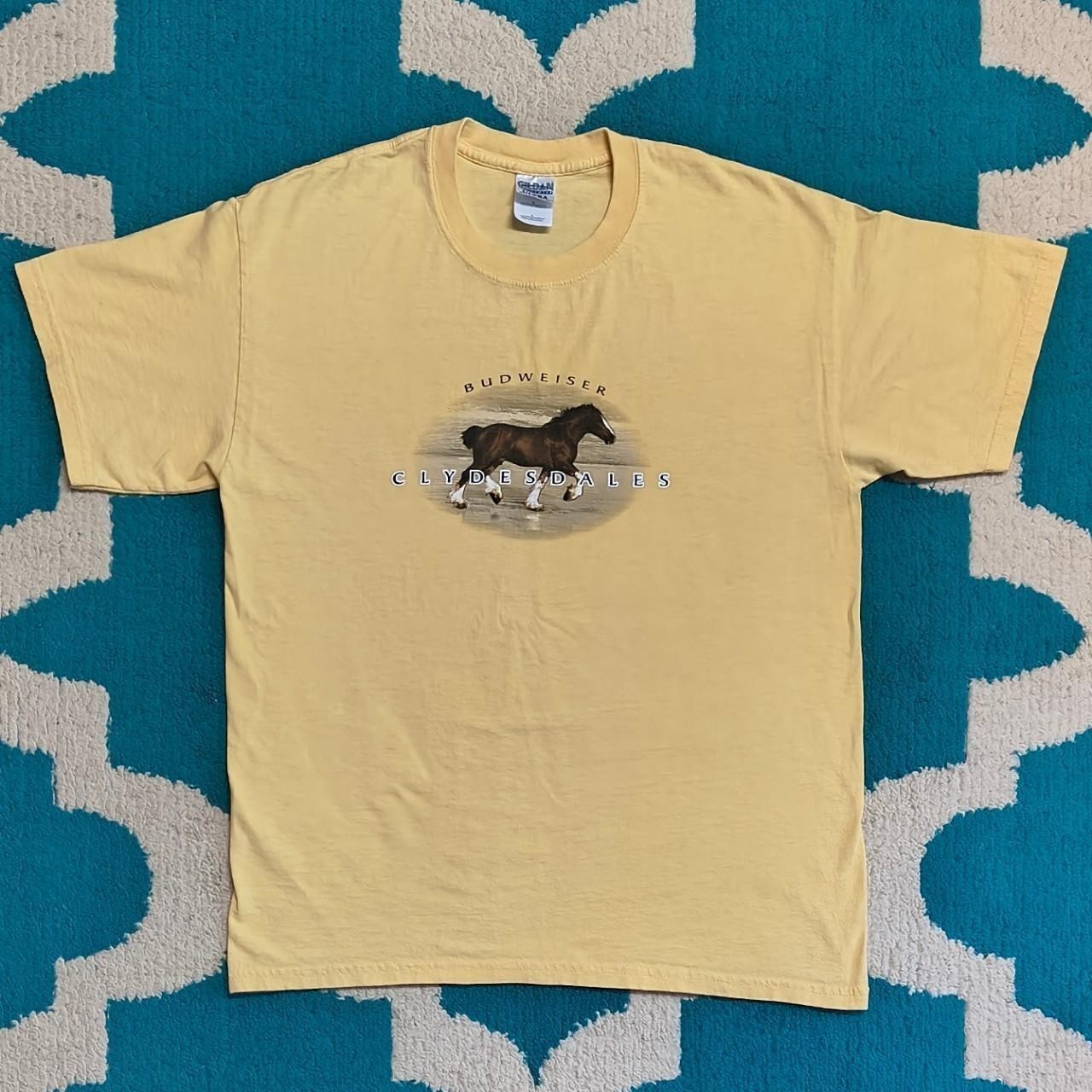 Vintage 2000s Y2K Budweiser Clydesdales Graphic Tee Size L Ultra Cotton