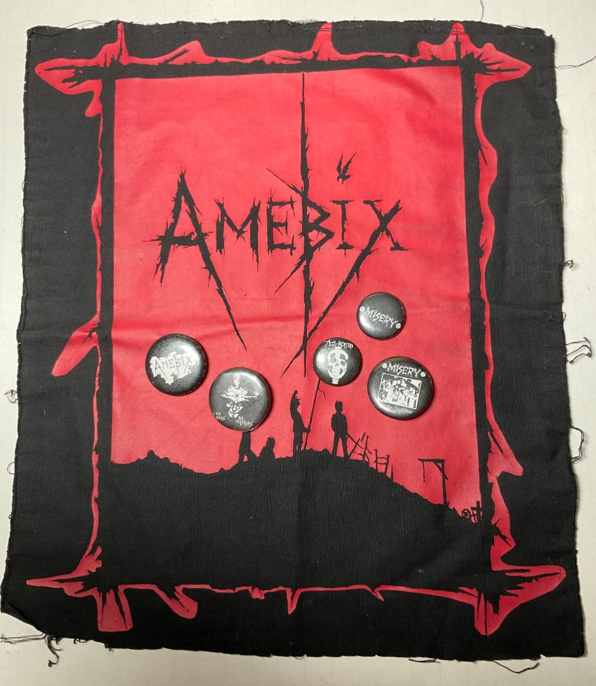 Vintage Amebix Arise Backpatch Lot Misery Aus-Rotten 1” Pins Crust Anarco Punk