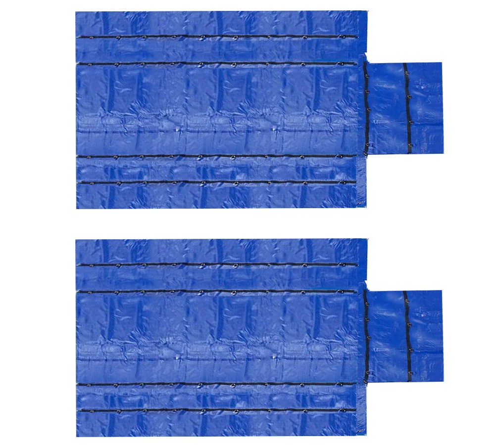 2PK 16'x27' Blue Flatbed Truck 15 Oz Superlight Steel Tarp w/4' Drop for Trailer