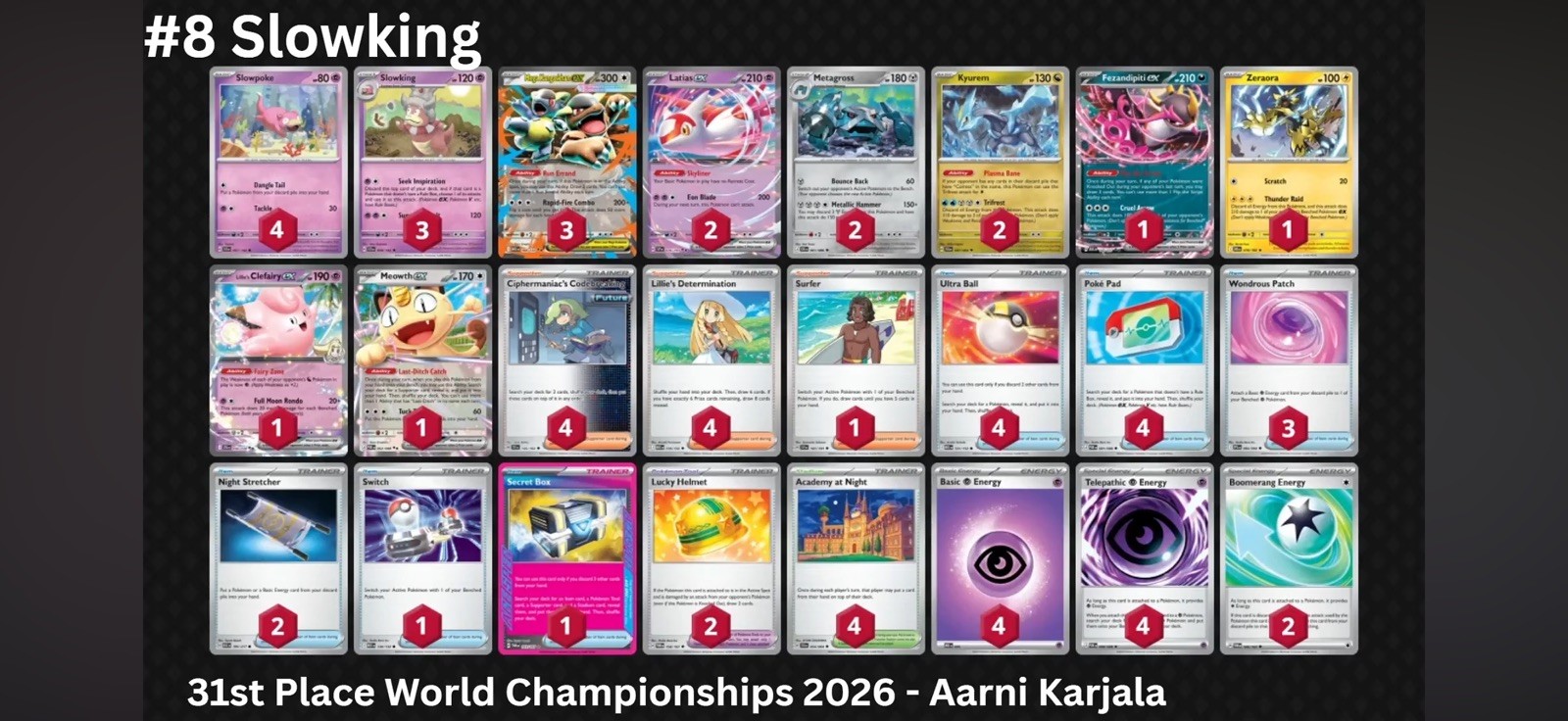 Slowking Deck Pokemon TCG (2026 Worlds Championships) Tournament Ready