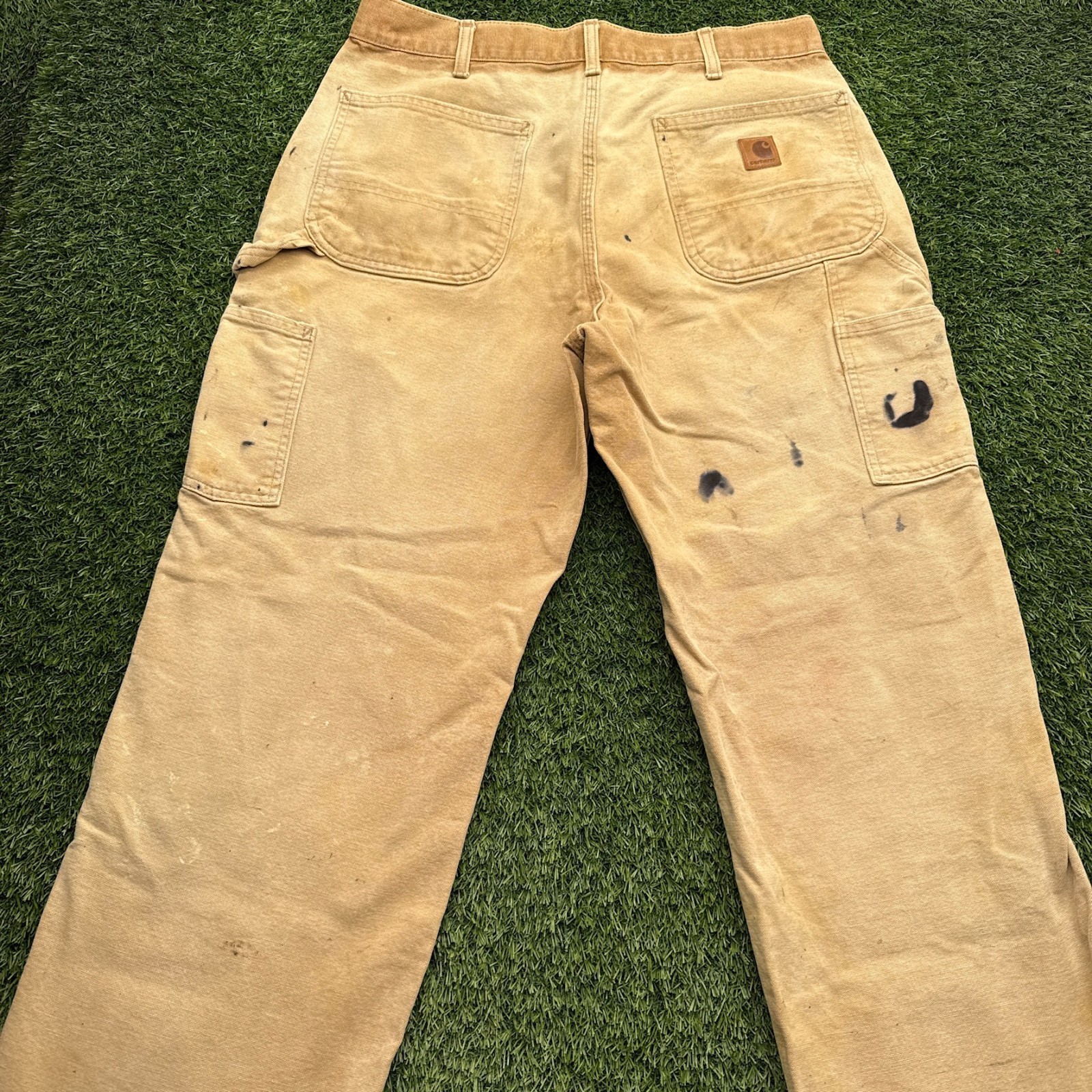 Carhartt Canvas B11 Pants Mens 34x30 (Fits 32x30) Brown Distressed Faded Rare