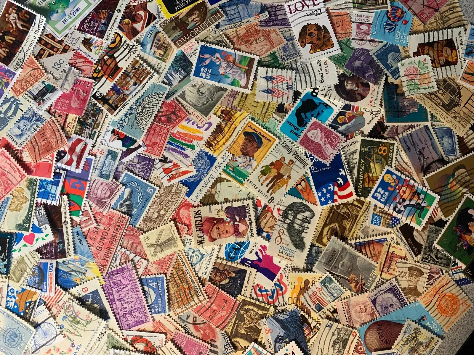 100+ United States US Stamps - Used, Off Paper - NO DUPLICATES - 