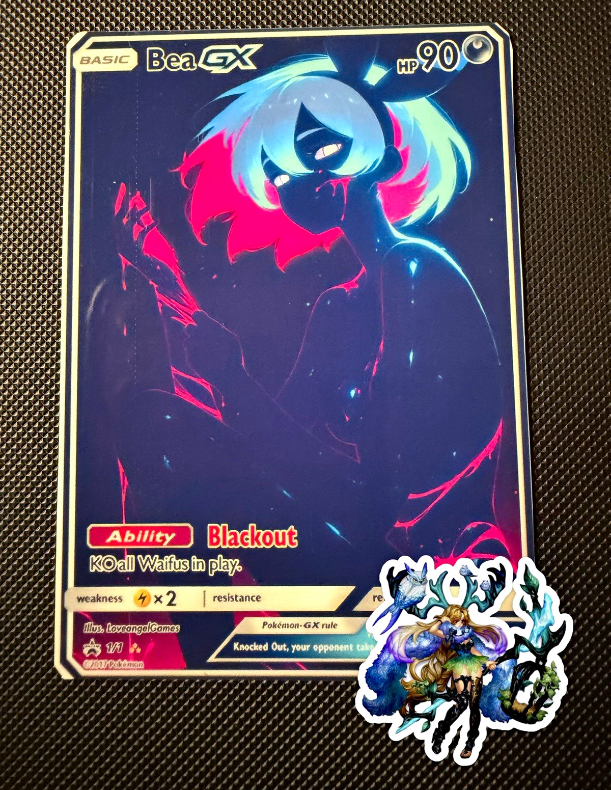 Bea GX CCG Custom Glow-in-the-Dark Blackout custom card