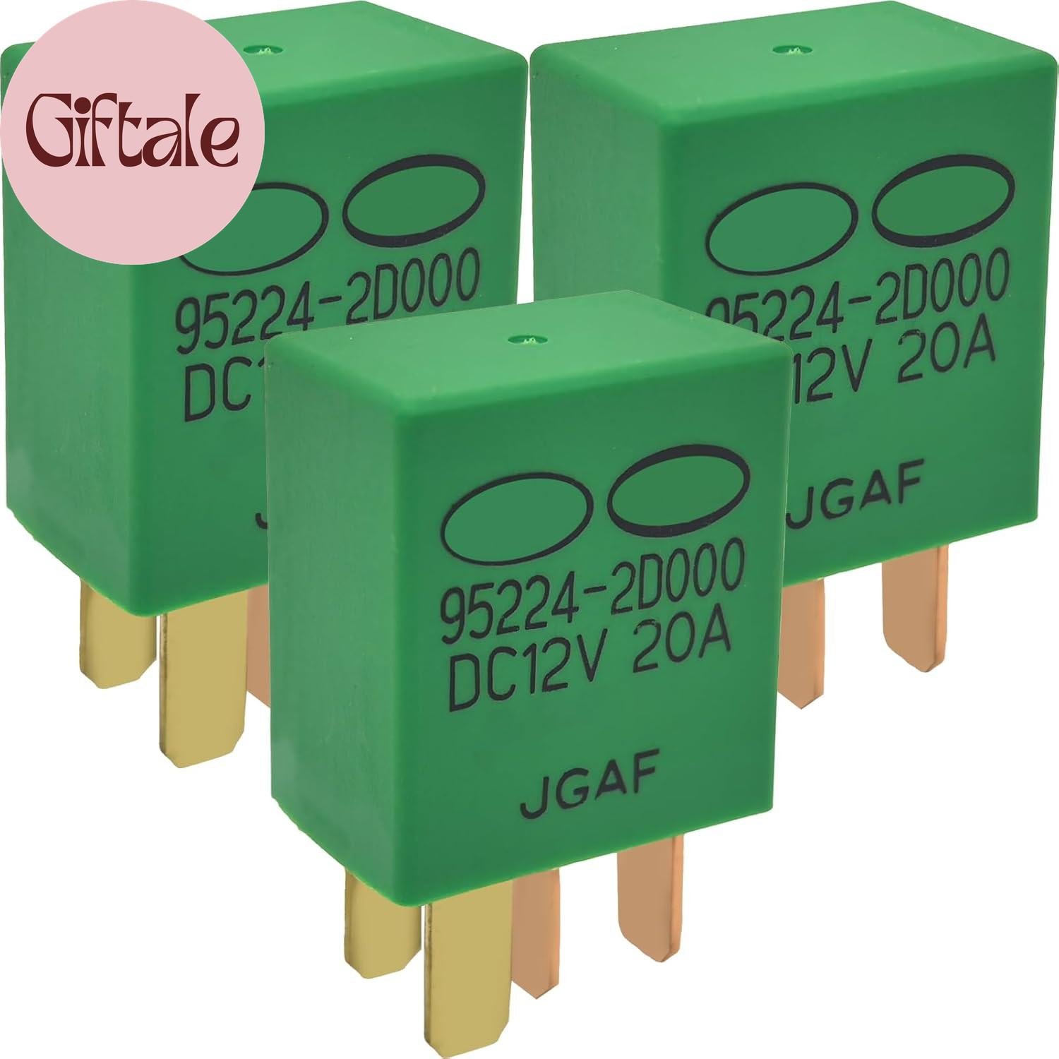 95224-2D000 Automotive Relay (3-Pack), 4-Pin 12V 20A, Compatible with Hyundai El