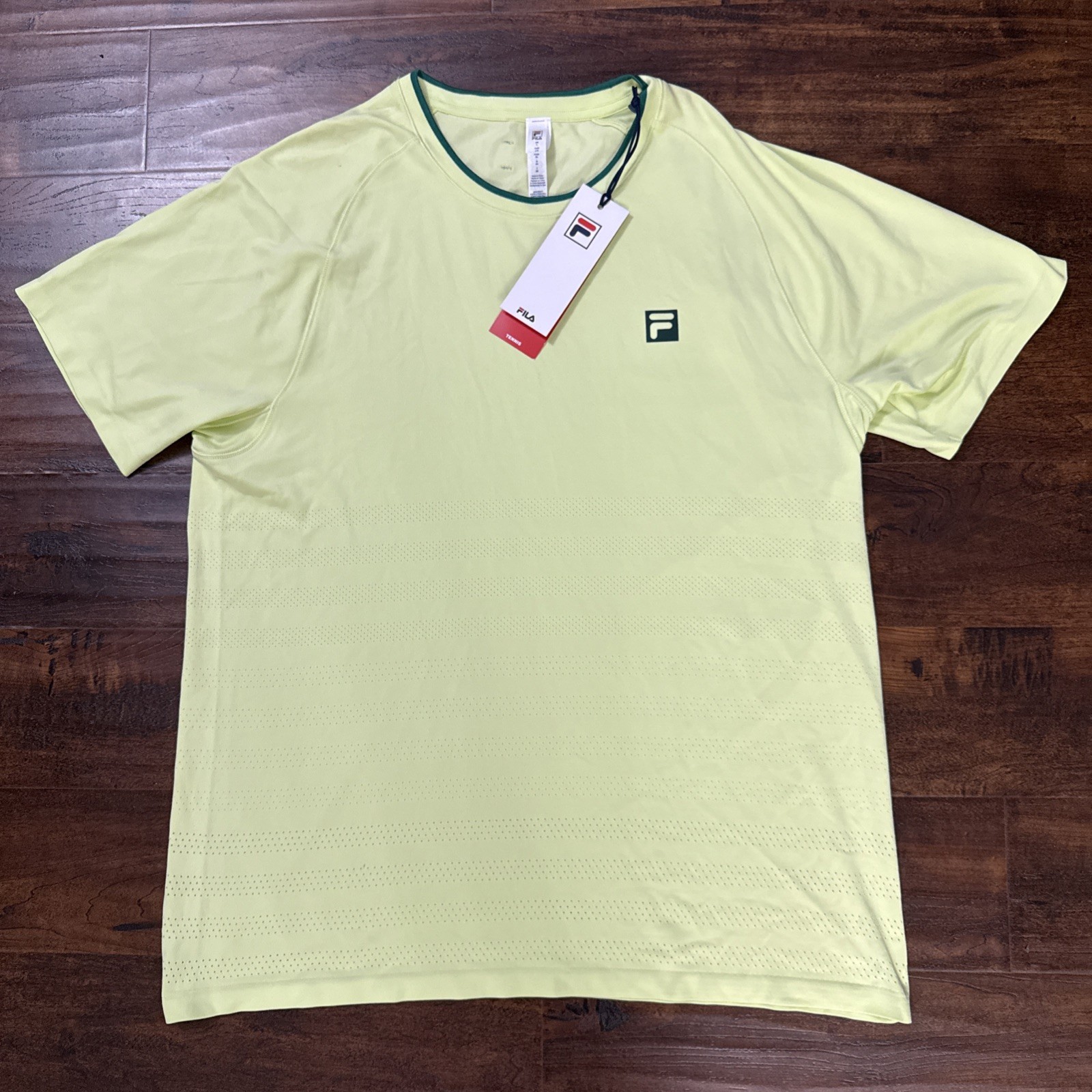 NWT FILA Tennis Ace Seamless Crew Top Shirt Lime Men’s Size Large. E1 NWT FILA Tennis Ace Seamless Crew Top Shirt Lime Men’s Size Large. E1